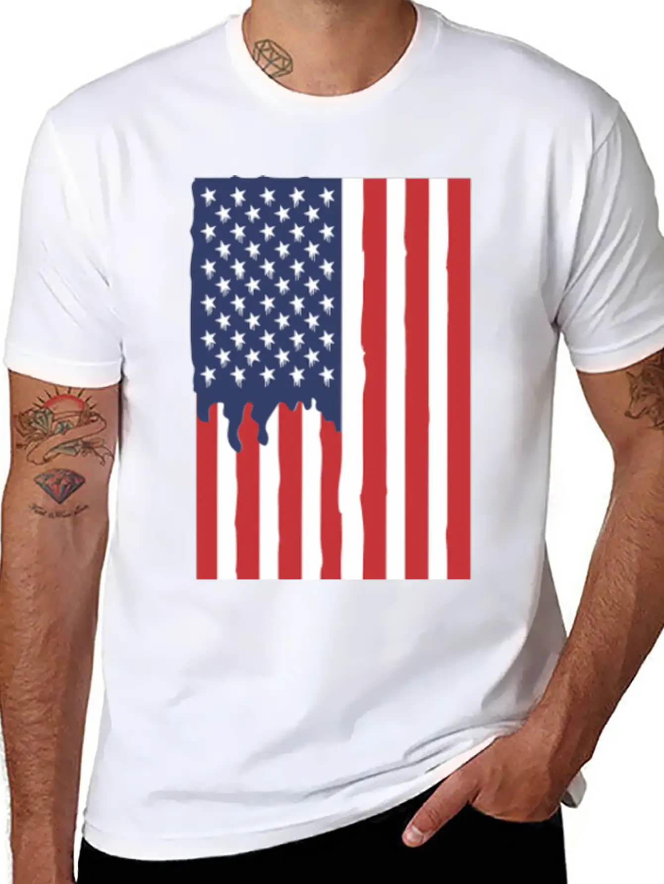 American Flag Unisex Short Sleeve Soft Cotton T-Shirt – Casual Everyday Wear