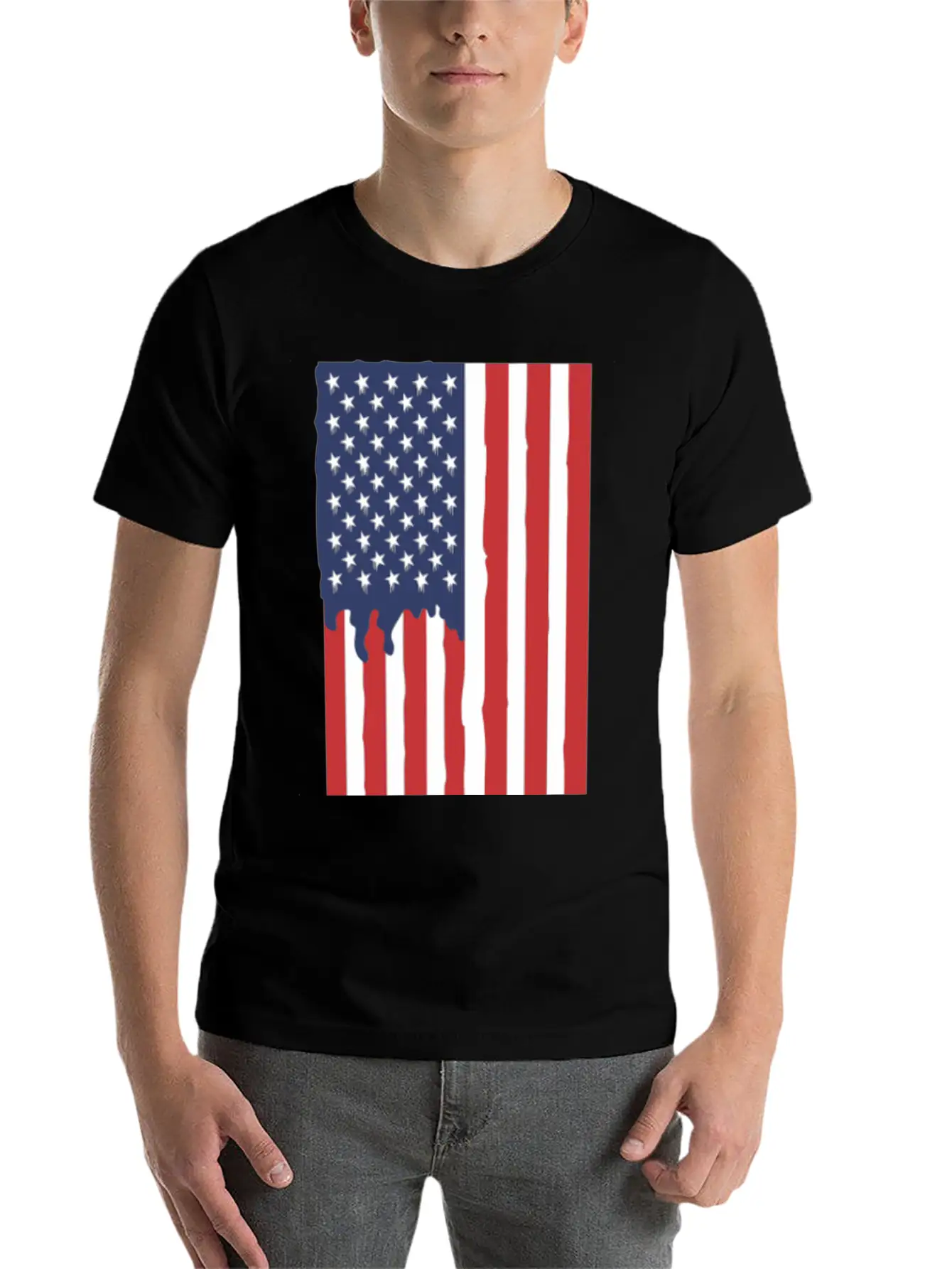 American Flag Unisex Short Sleeve Soft Cotton T-Shirt – Casual Everyday Wear