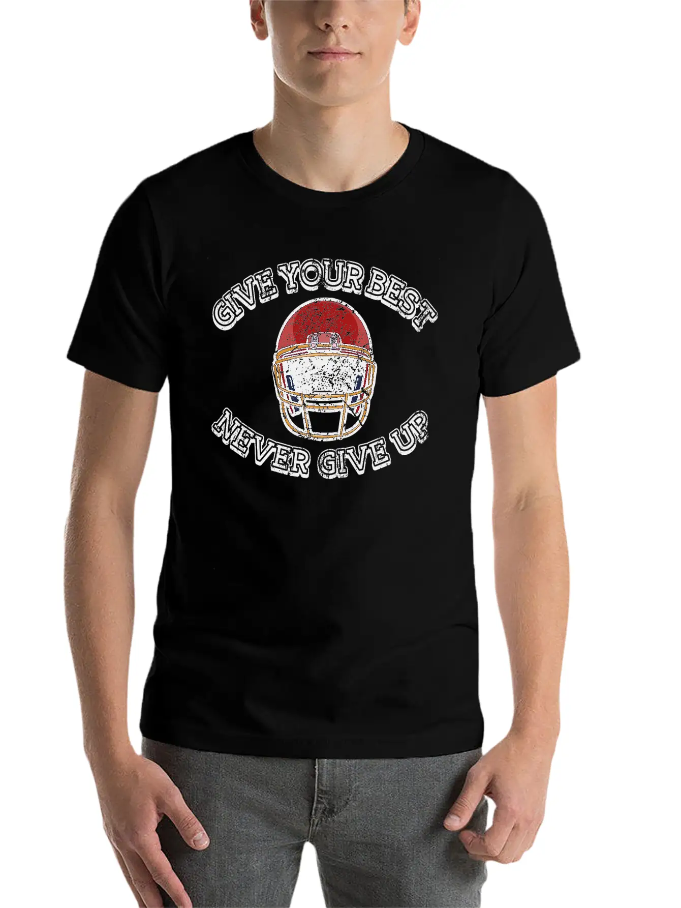 American Football League Champion Player Saying Unisex Short Sleeve Soft Cotton T-Shirt – Casual Everyday Wear