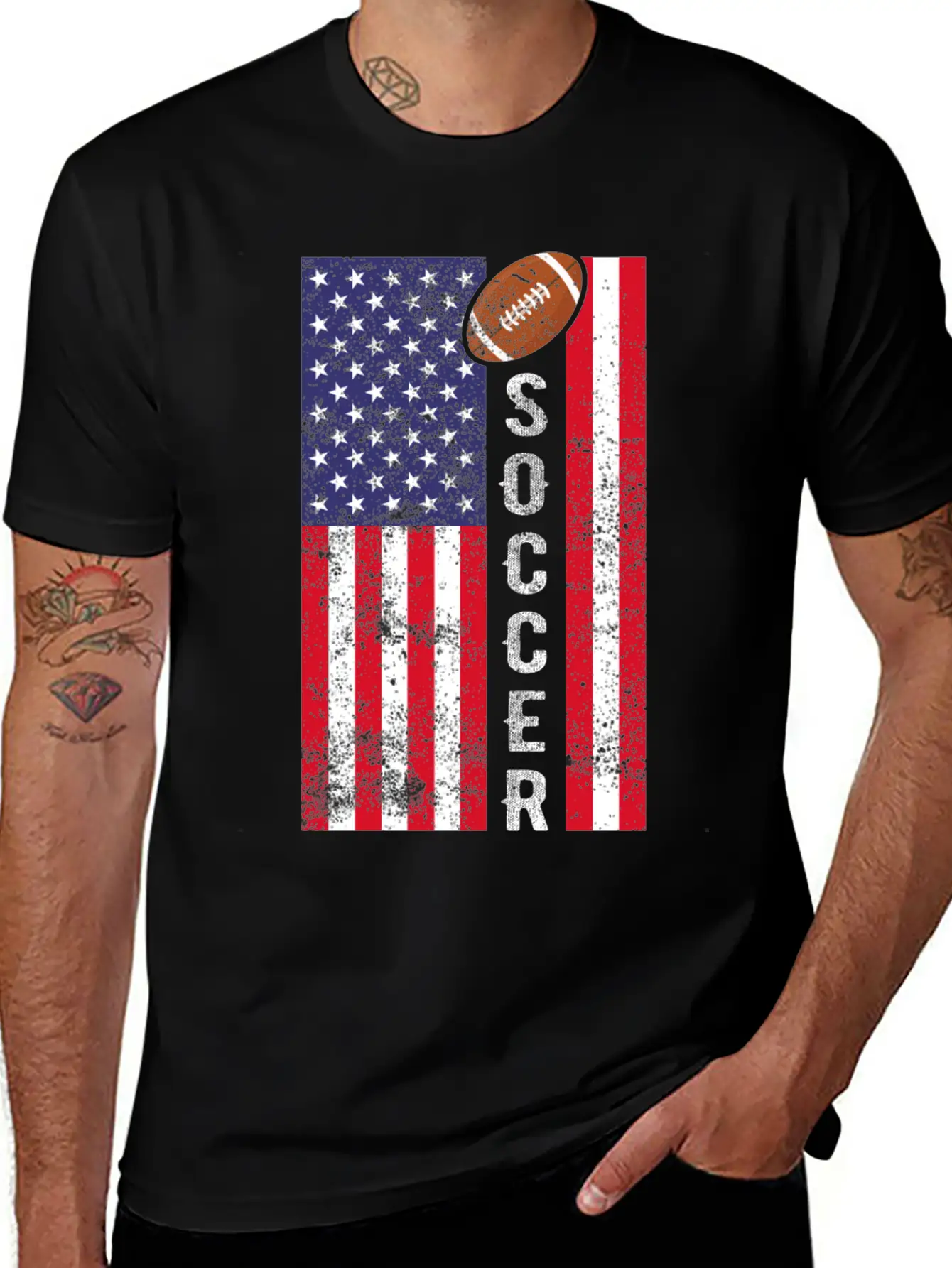 American Football : Soccer Unisex Short Sleeve Soft Cotton T-Shirt – Casual Everyday Wear