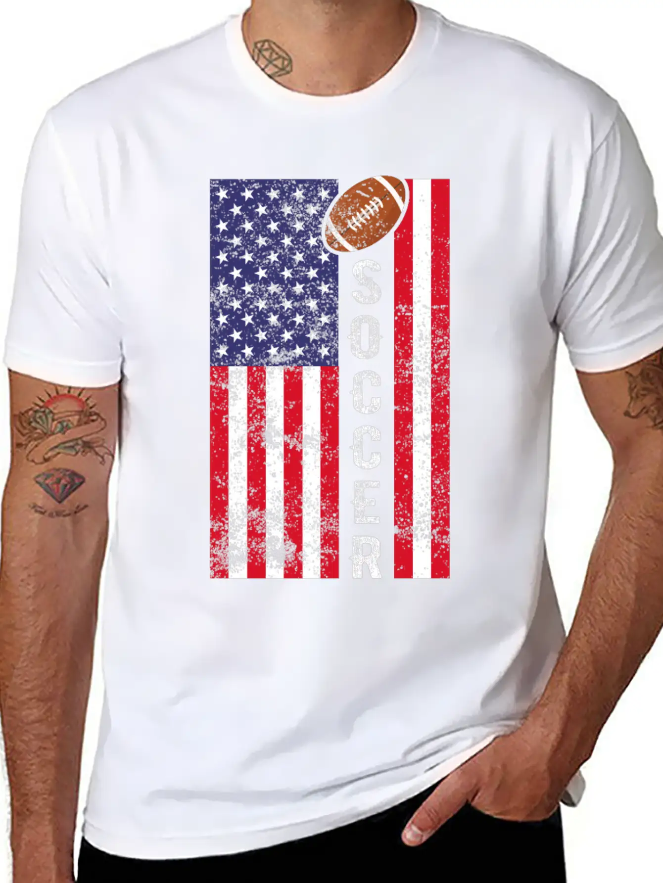 American Football : Soccer Unisex Short Sleeve Soft Cotton T-Shirt – Casual Everyday Wear