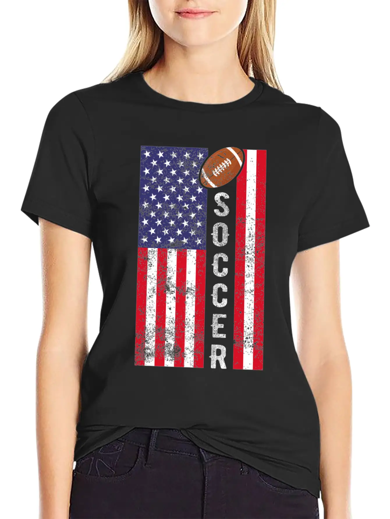 American Football : Soccer Unisex Short Sleeve Soft Cotton T-Shirt – Casual Everyday Wear