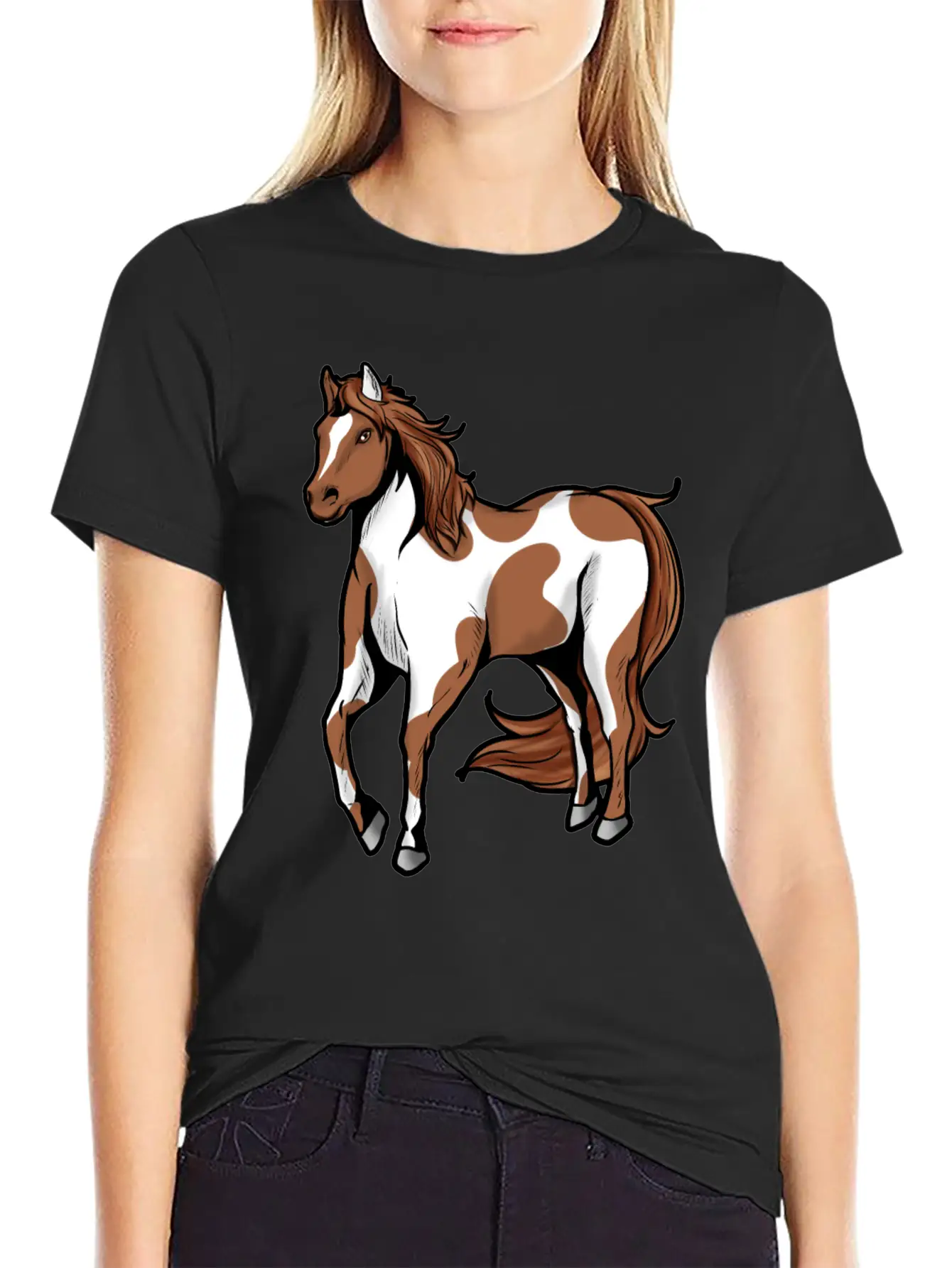 American Paint Horse Horses Riding Present Comfortable Minimalist Graphic Tee – Summer Style Essential