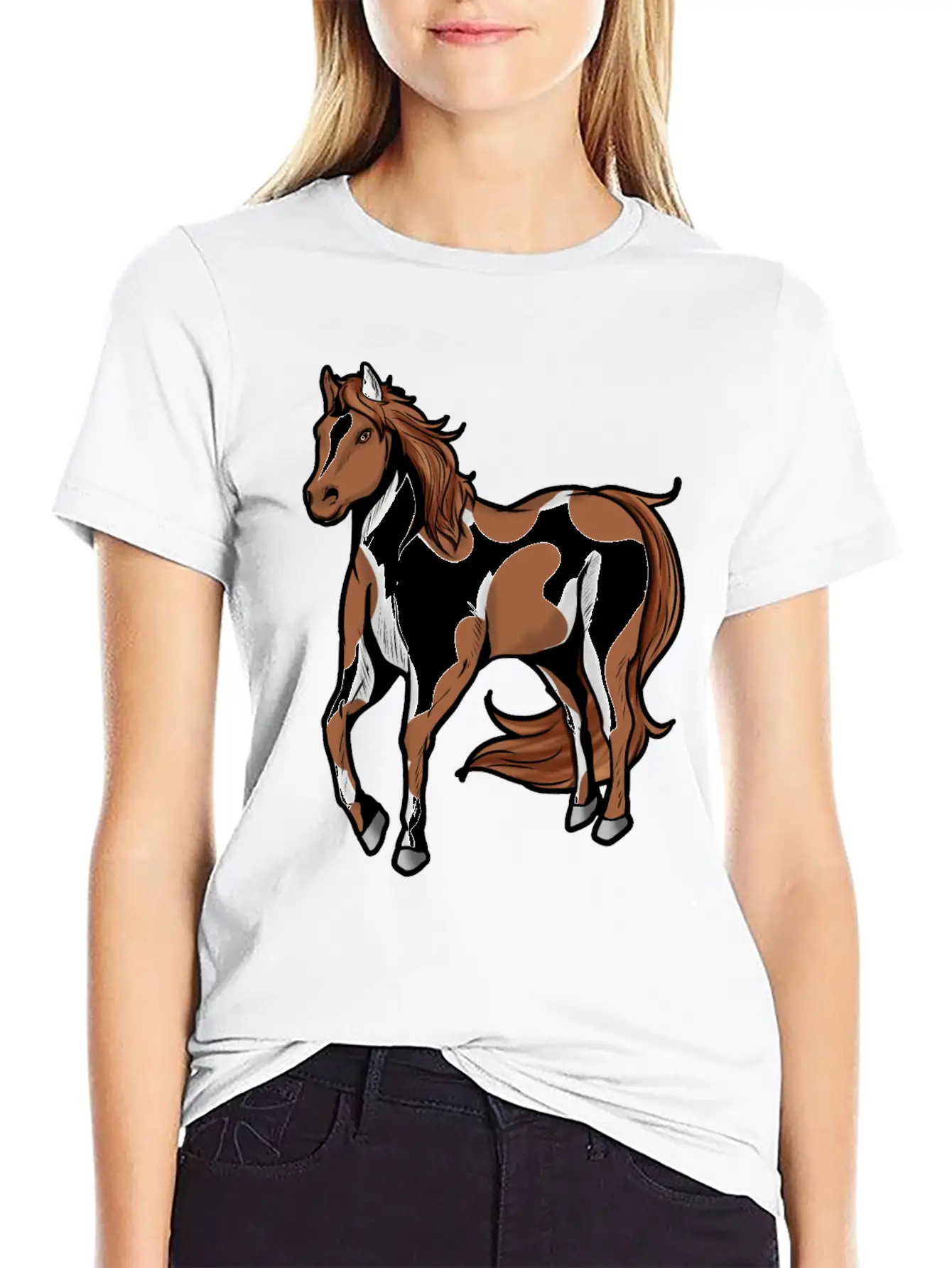 American Paint Horse Horses Riding Present Comfortable Minimalist Graphic Tee – Summer Style Essential