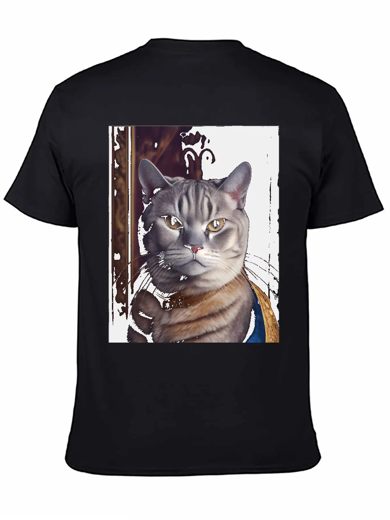 American Shorthair Cat Breed Portrait Royal Renais Basic Graphic T-Shirt – Daily Comfort In Soft Cotton