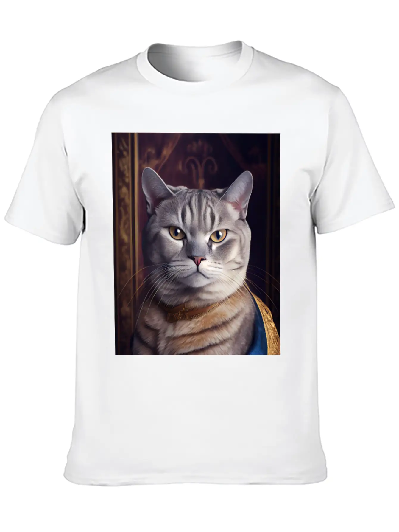 American Shorthair Cat Breed Portrait Royal Renais Basic Graphic T-Shirt – Daily Comfort In Soft Cotton