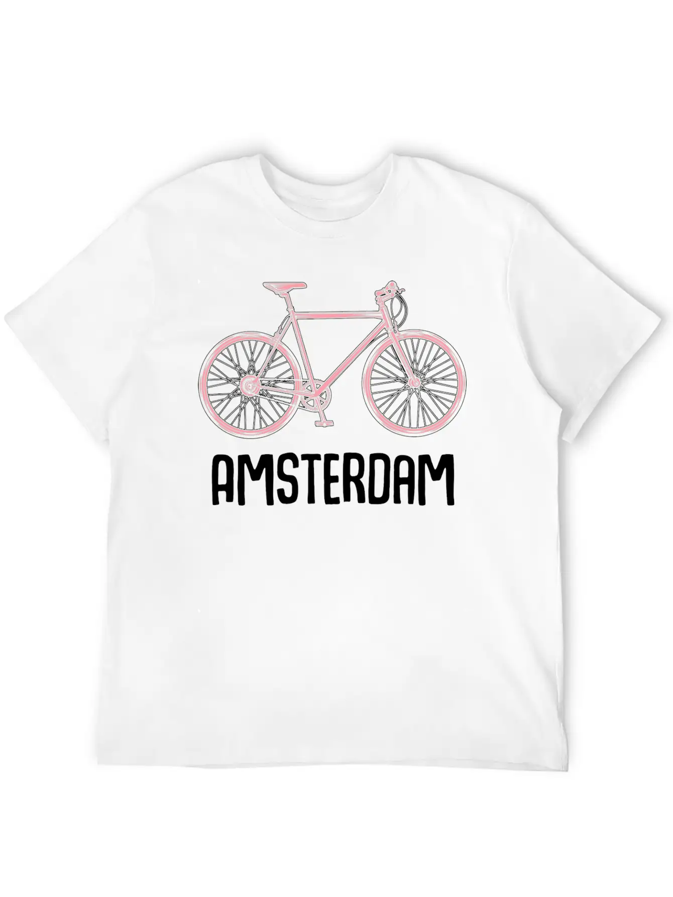 Amsterdam Bike Tourist Vacation City Trip Tour Stylish Everyday T-Shirt – Unisex Basic Cotton Tee