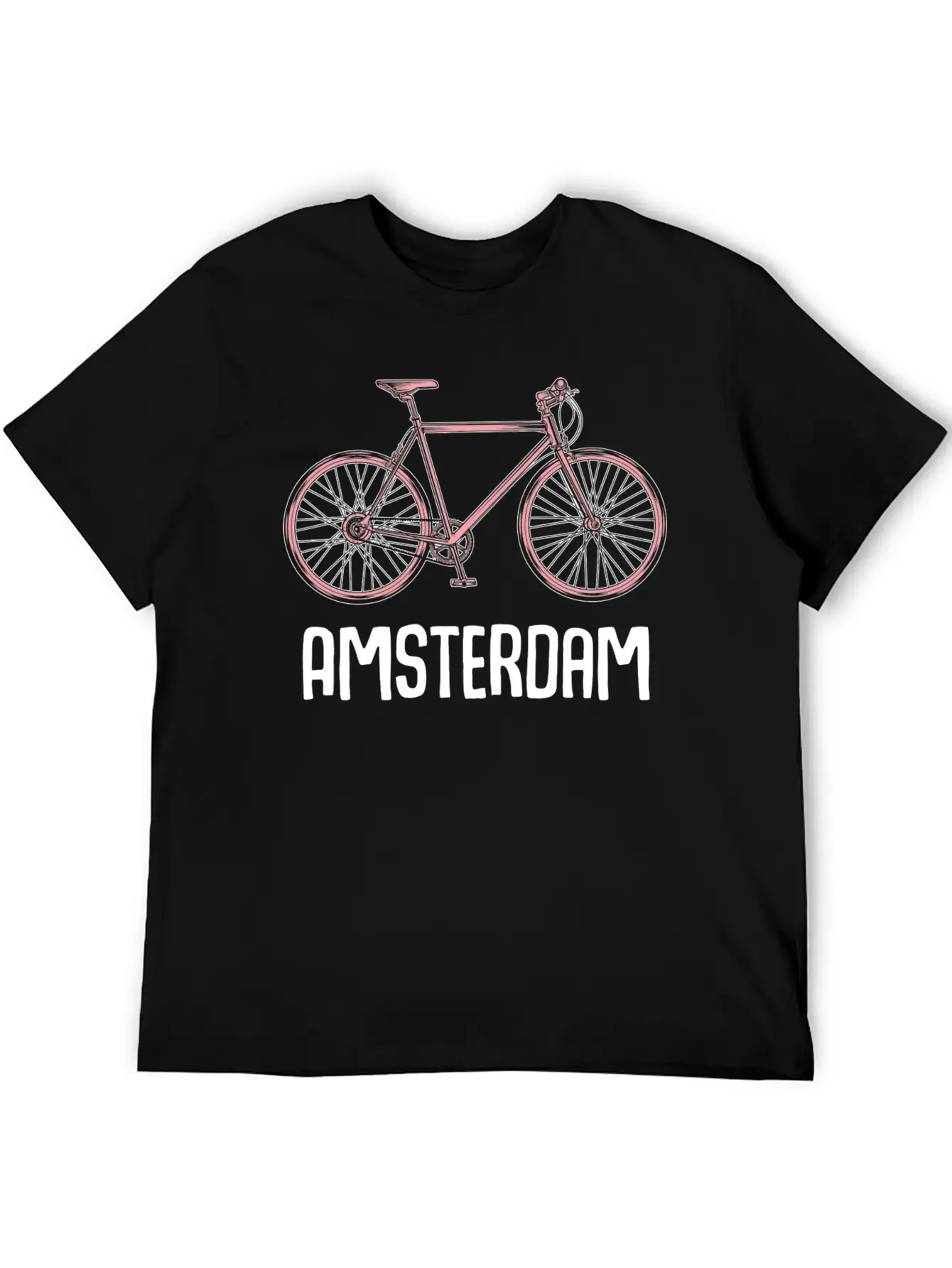Amsterdam Bike Tourist Vacation City Trip Tour Stylish Everyday T-Shirt – Unisex Basic Cotton Tee