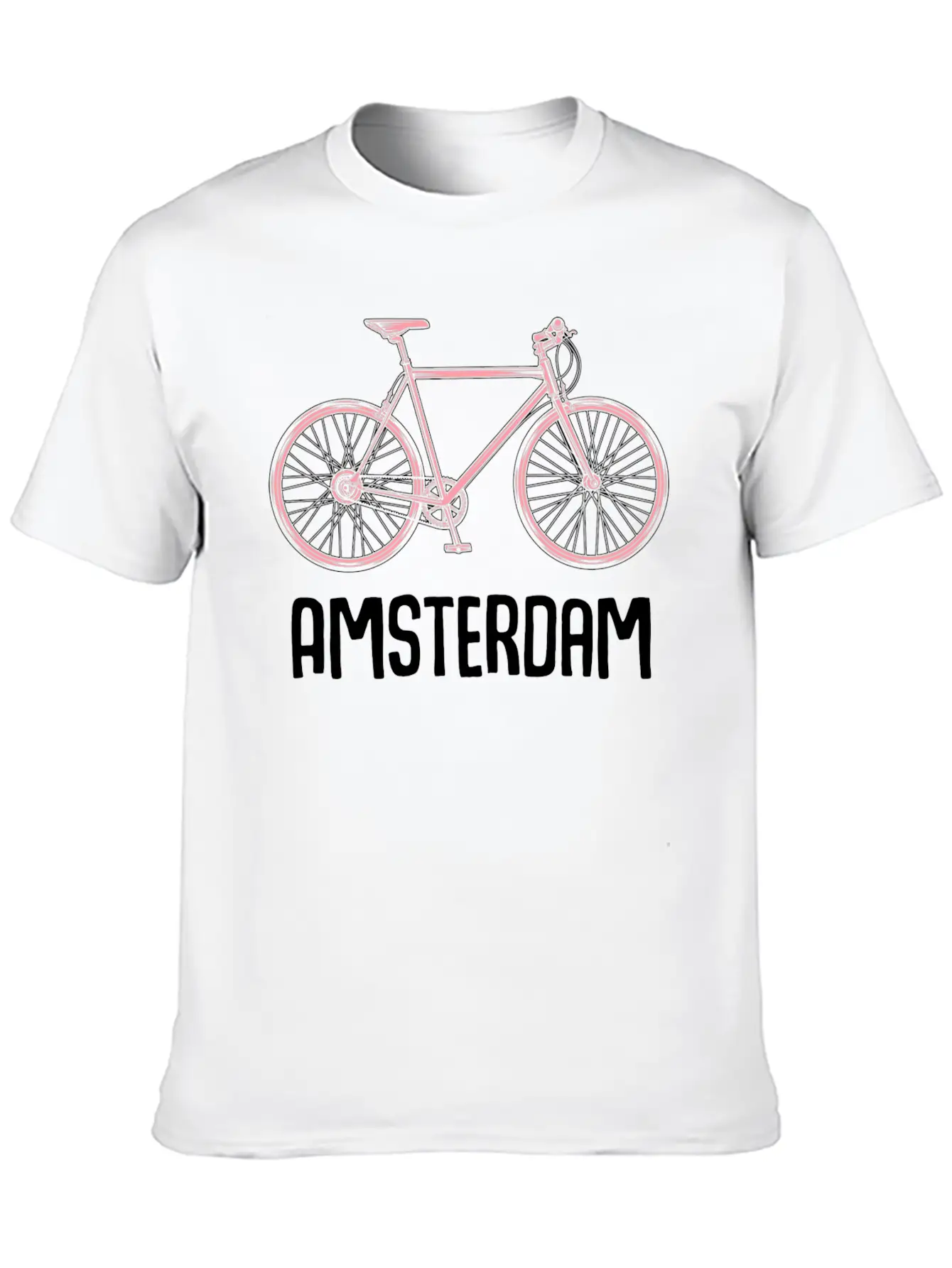 Amsterdam Bike Tourist Vacation City Trip Tour Stylish Everyday T-Shirt – Unisex Basic Cotton Tee