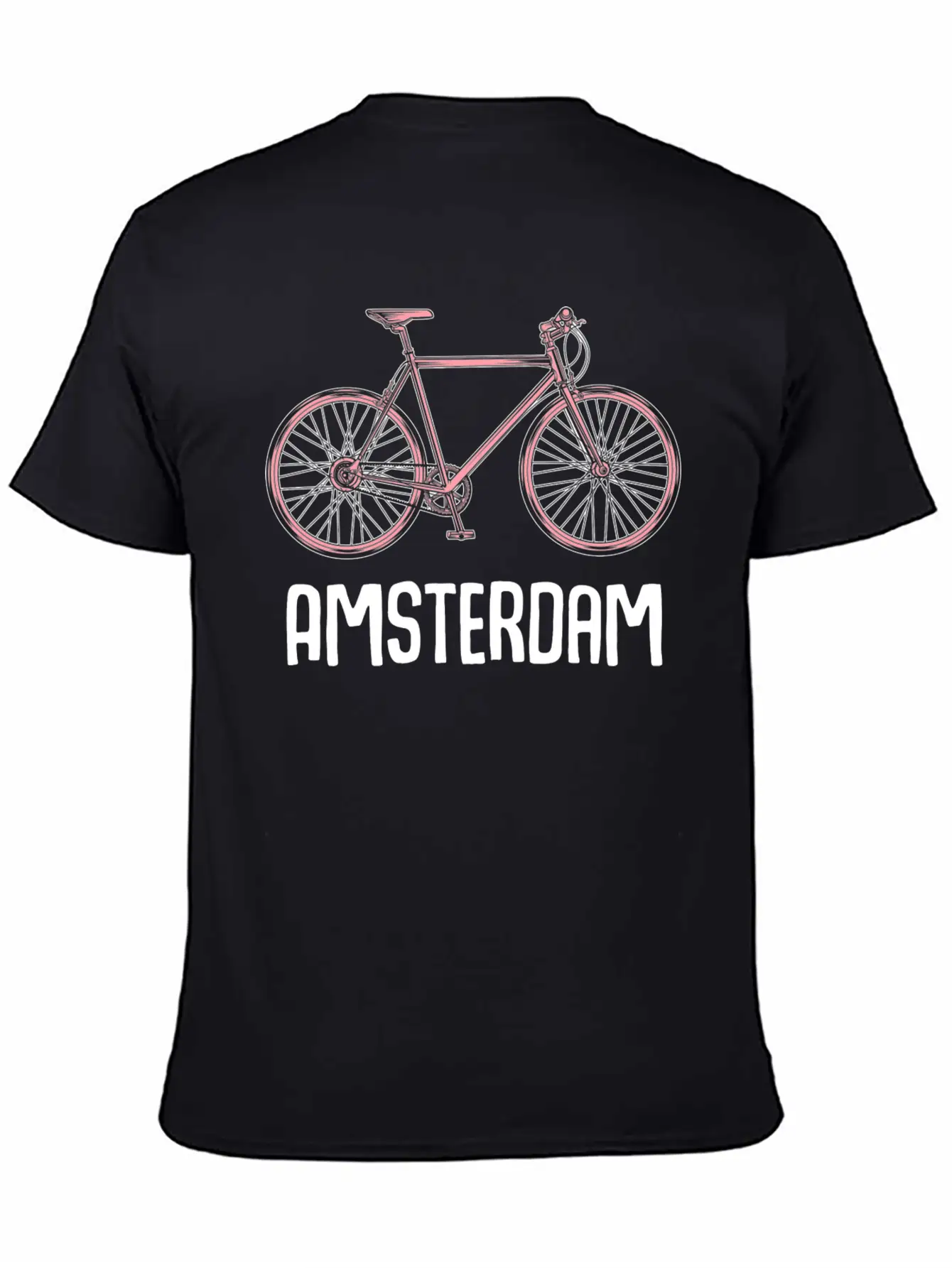 Amsterdam Bike Tourist Vacation City Trip Tour Stylish Everyday T-Shirt – Unisex Basic Cotton Tee