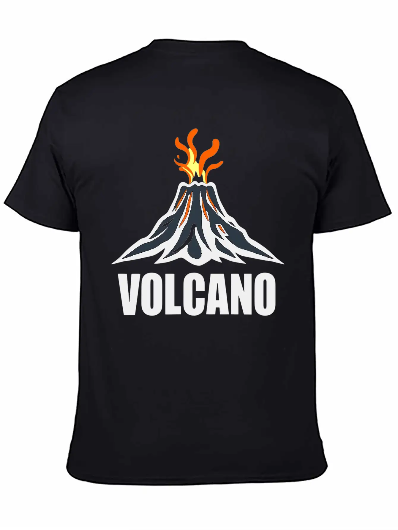 An Orange Eruption Spewing From The Top Volcano Basic Graphic T-Shirt – Daily Comfort In Soft Cotton