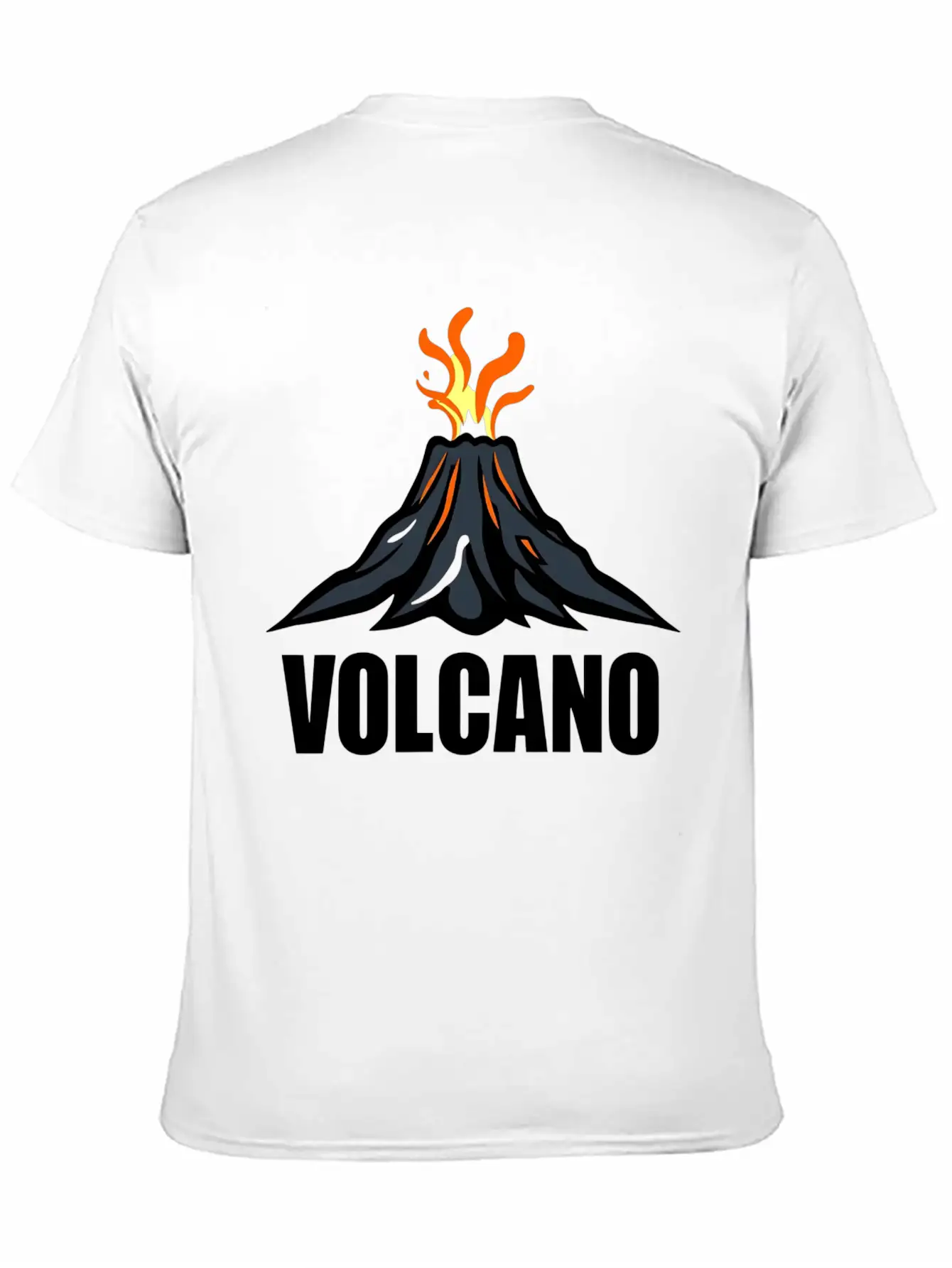 An Orange Eruption Spewing From The Top Volcano Basic Graphic T-Shirt – Daily Comfort In Soft Cotton
