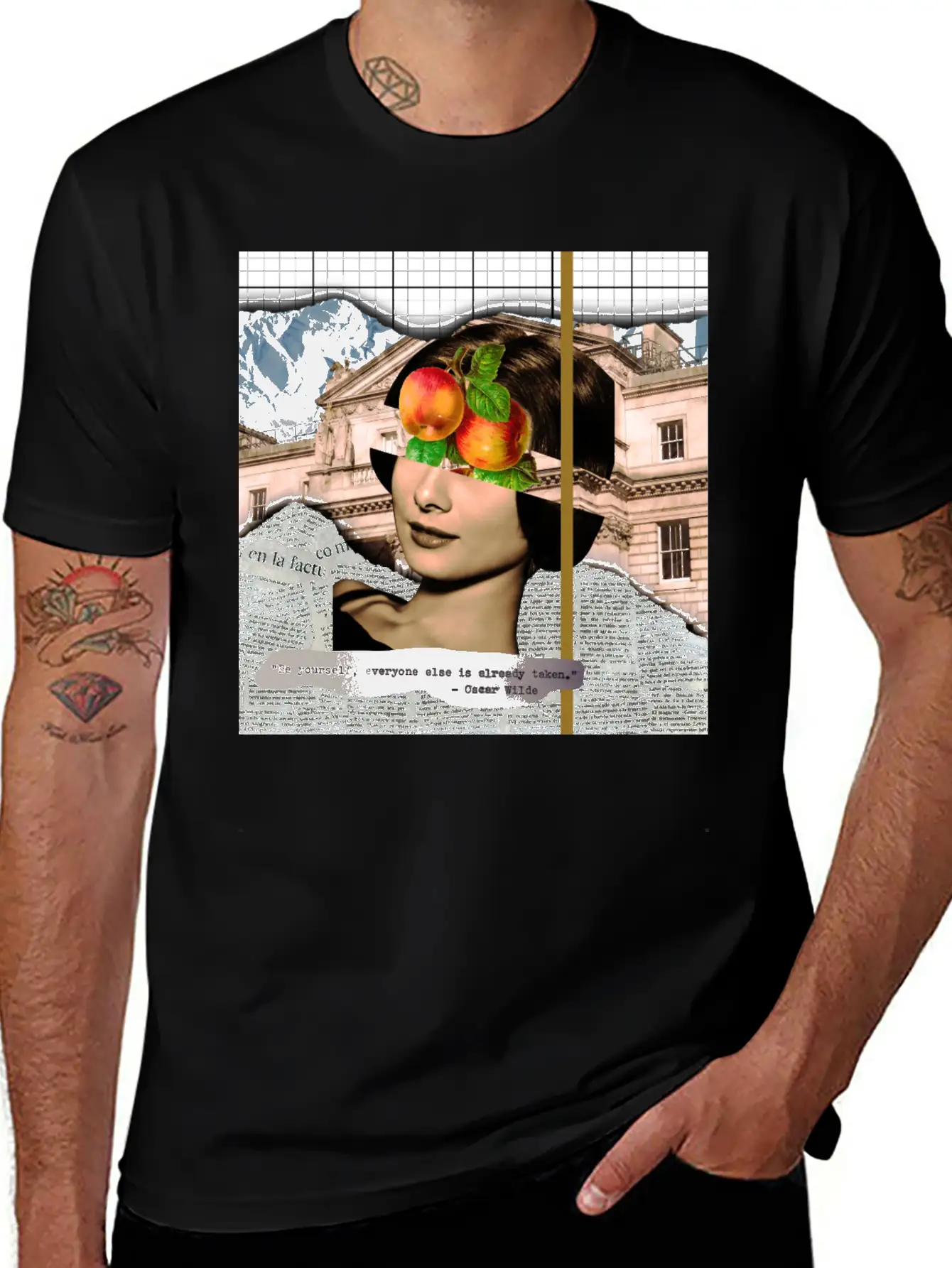 Analog Collage Art Stylish Everyday T-Shirt – Unisex Basic Cotton Tee