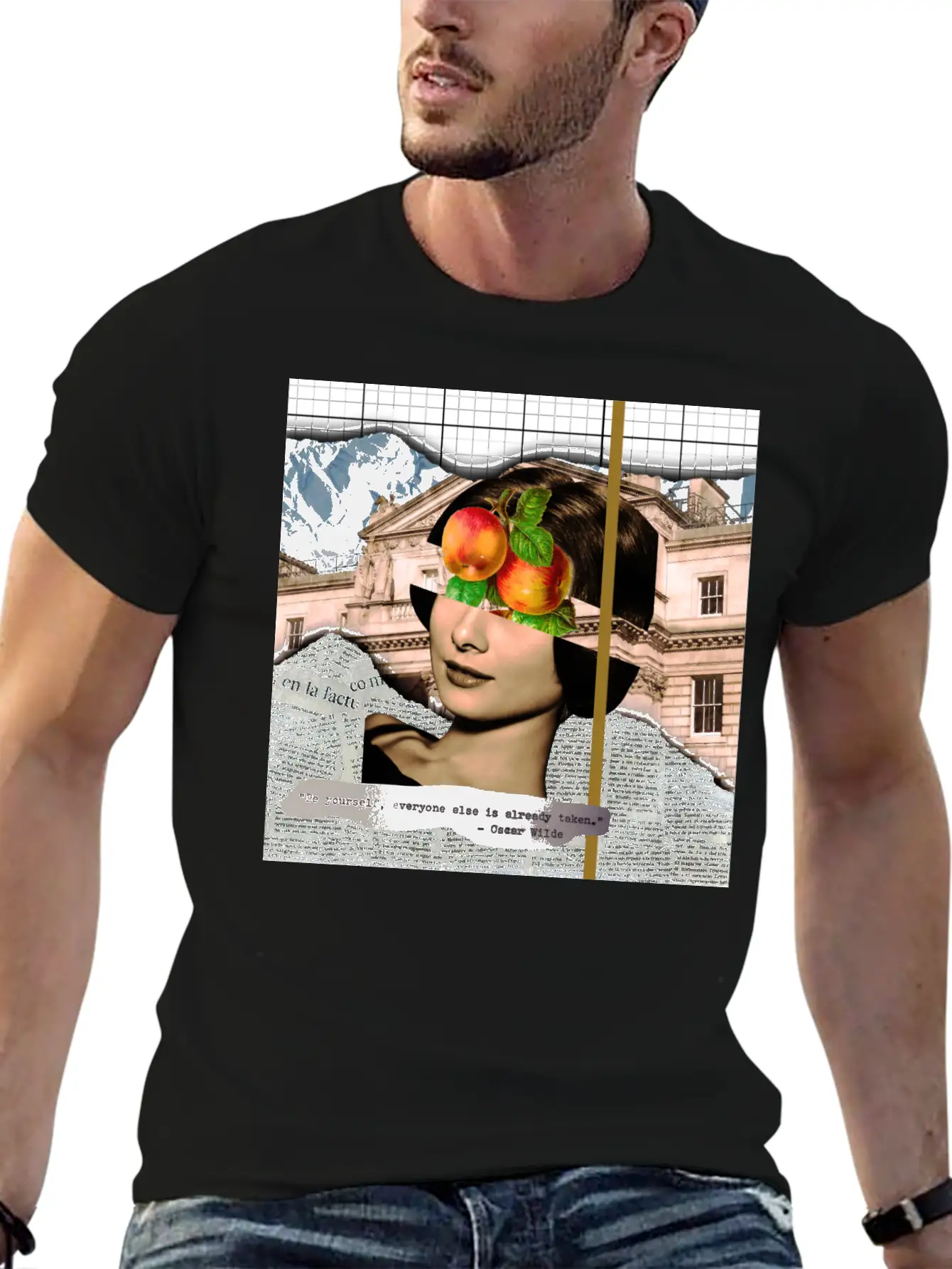 Analog Collage Art Stylish Everyday T-Shirt – Unisex Basic Cotton Tee