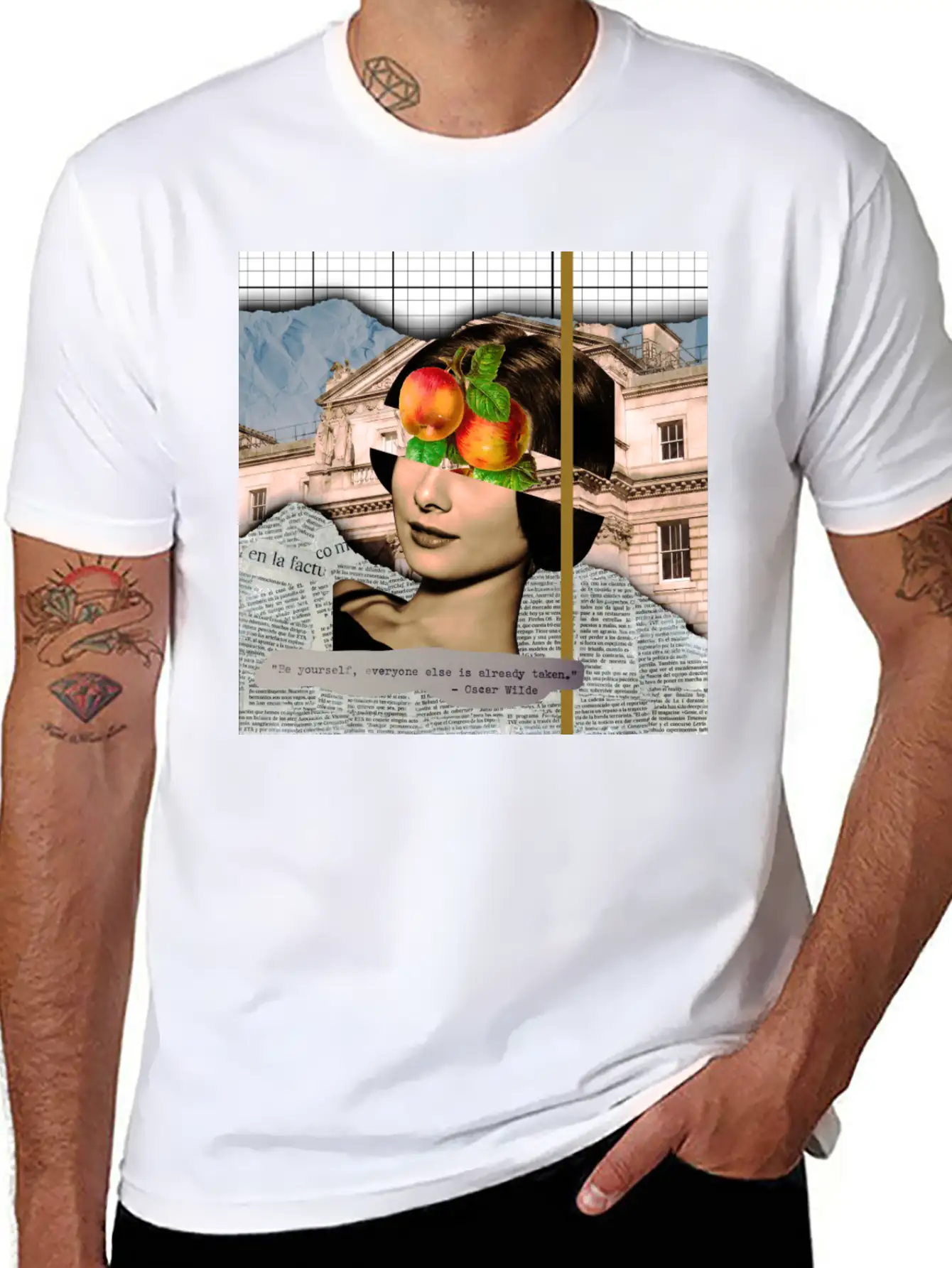 Analog Collage Art Stylish Everyday T-Shirt – Unisex Basic Cotton Tee