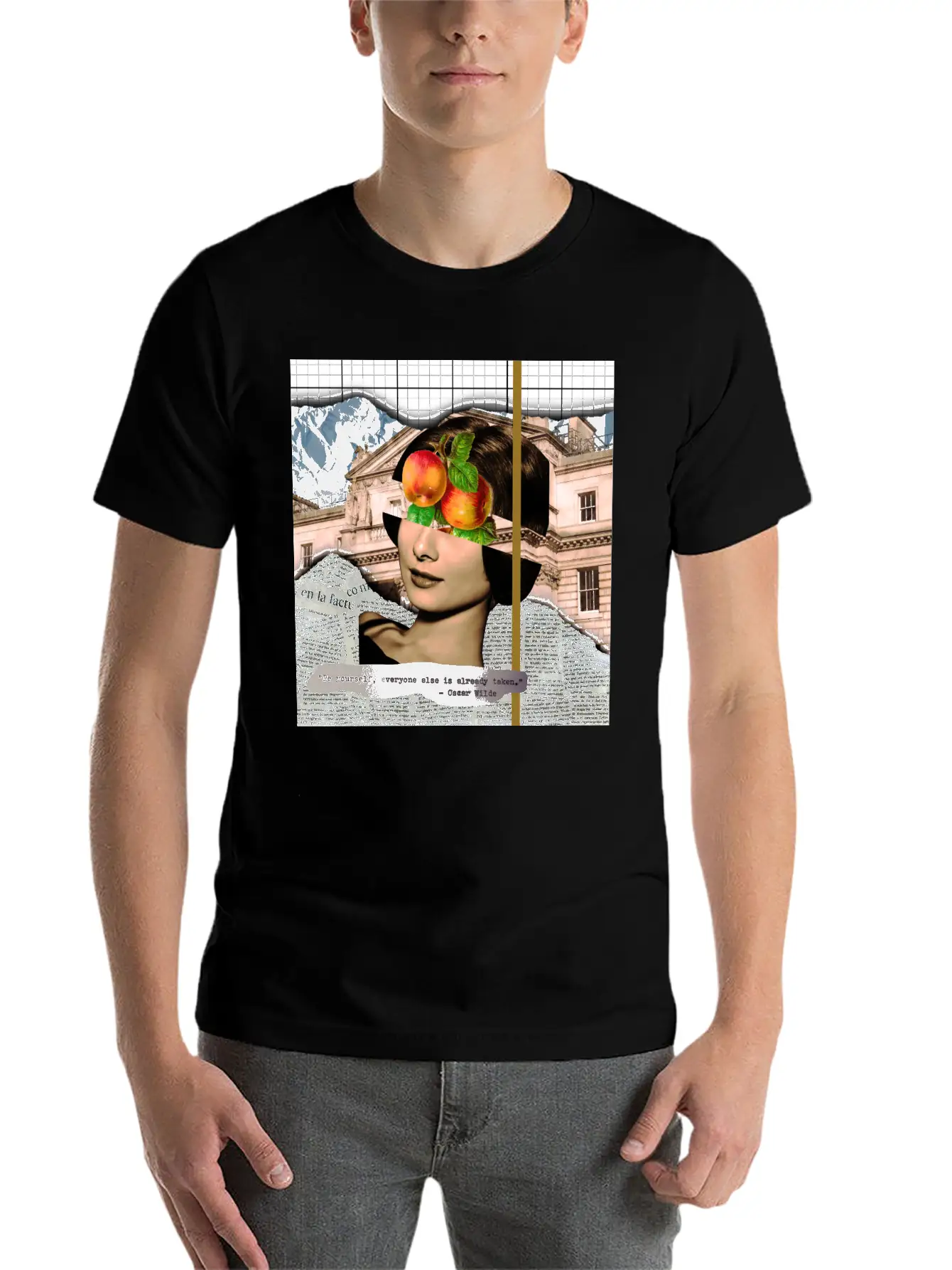 Analog Collage Art Stylish Everyday T-Shirt – Unisex Basic Cotton Tee