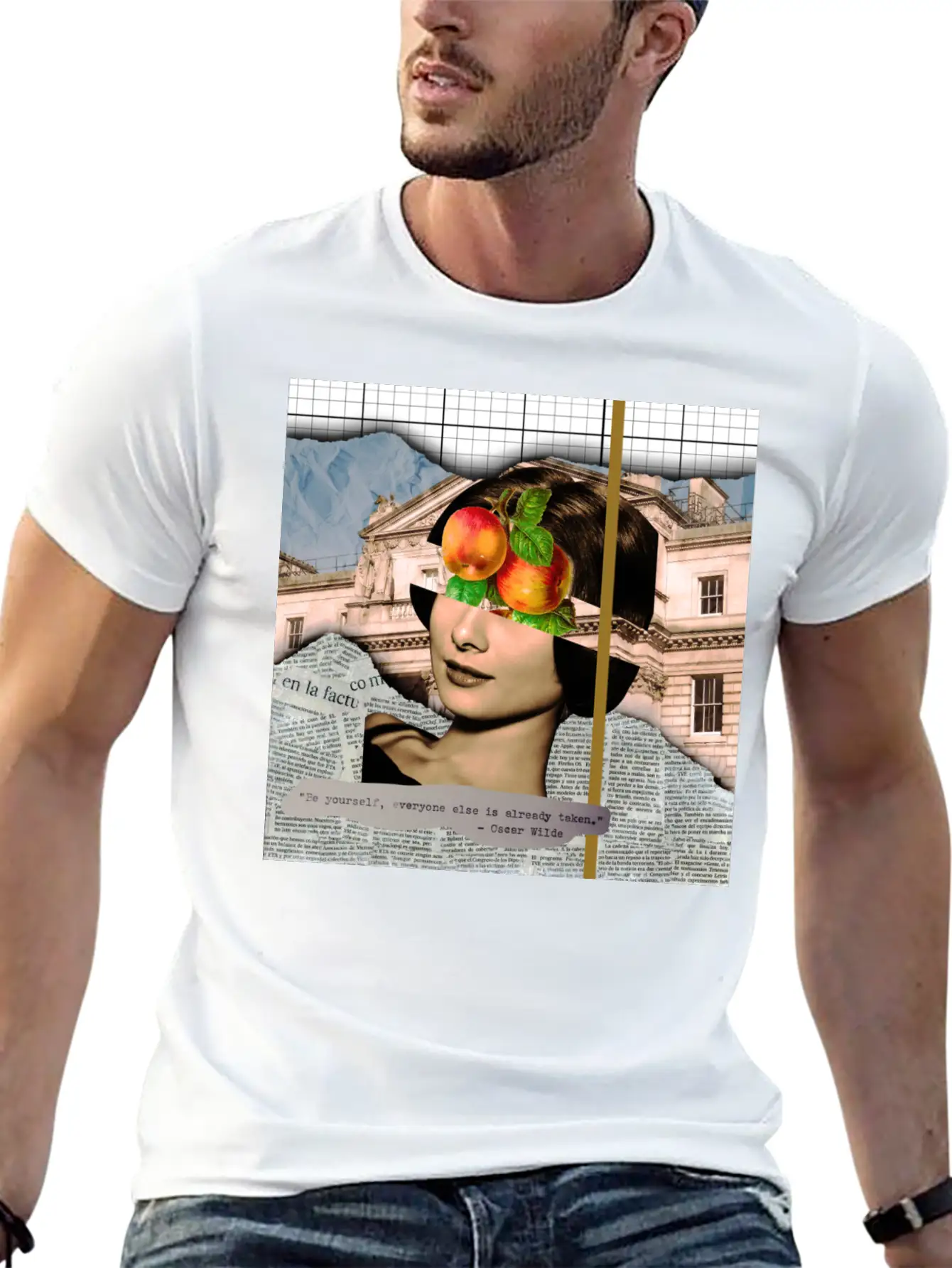 Analog Collage Art Stylish Everyday T-Shirt – Unisex Basic Cotton Tee