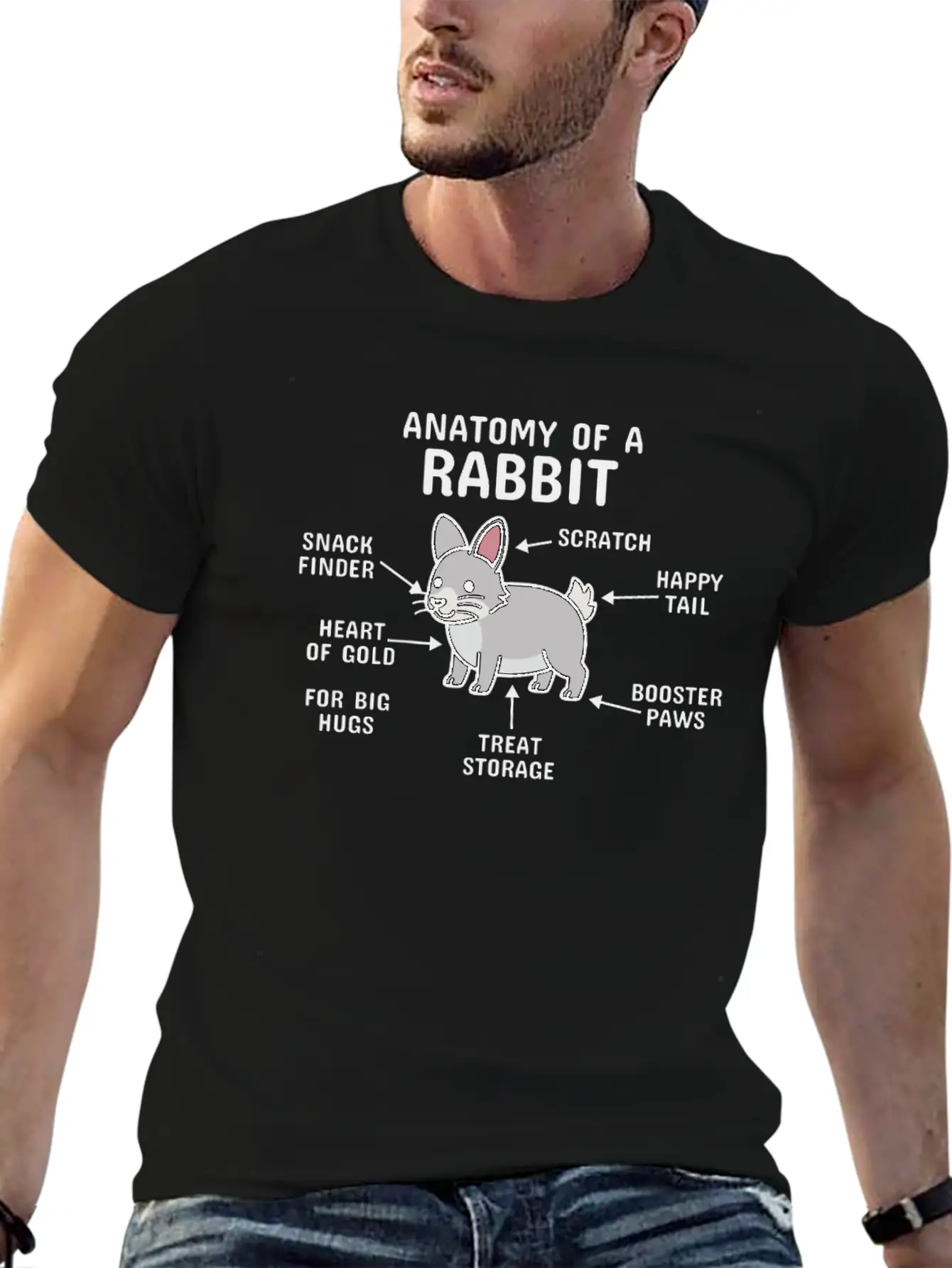 Anatomy Of A Rabbit Unisex Short Sleeve Soft Cotton T-Shirt – Casual Everyday Wear
