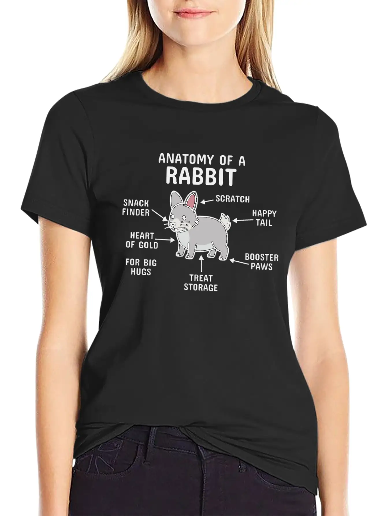 Anatomy Of A Rabbit Unisex Short Sleeve Soft Cotton T-Shirt – Casual Everyday Wear
