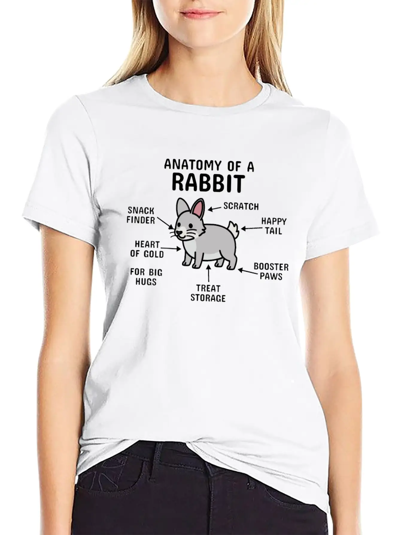 Anatomy Of A Rabbit Unisex Short Sleeve Soft Cotton T-Shirt – Casual Everyday Wear