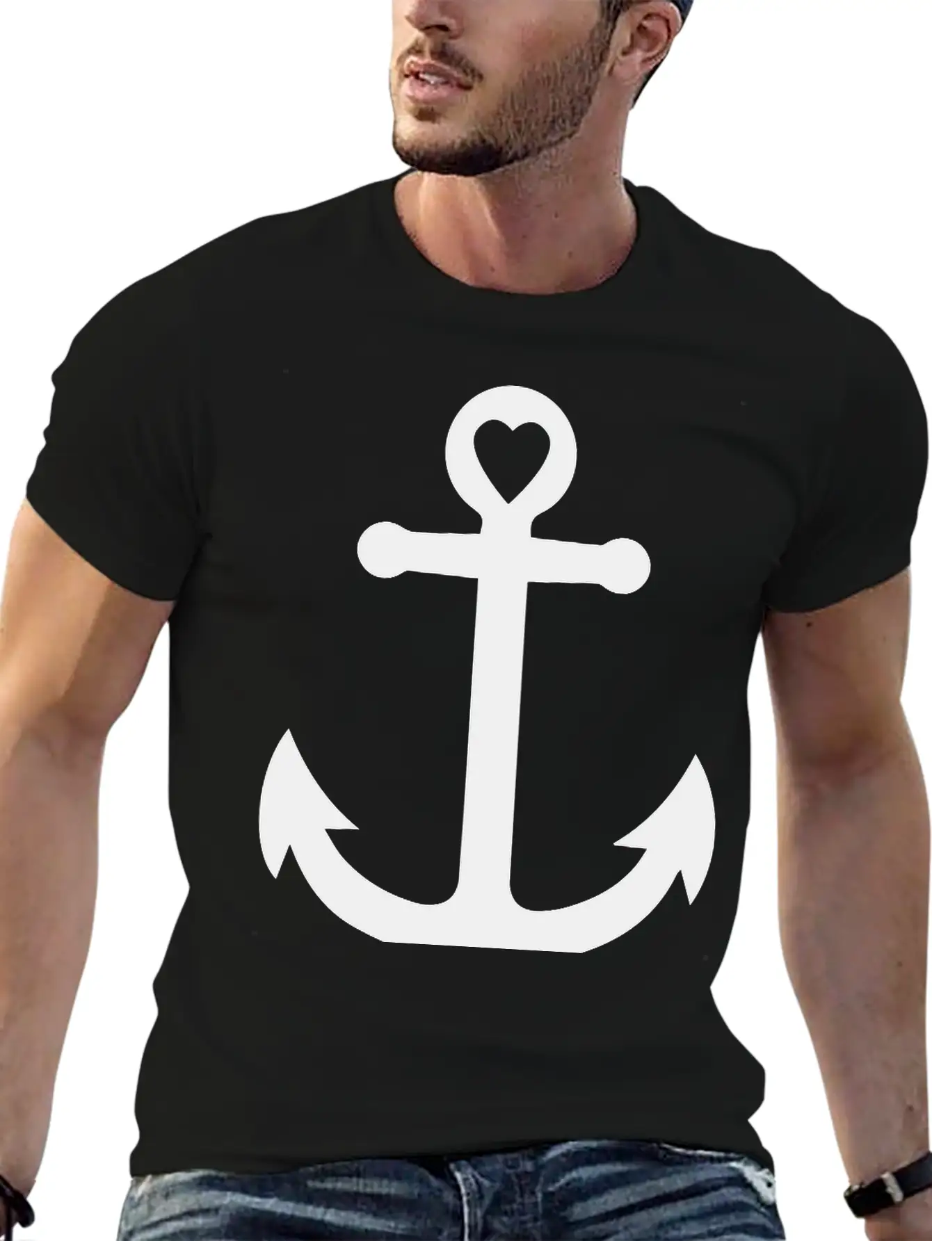 Anchor Heart Basic Graphic T-Shirt – Daily Comfort In Soft Cotton