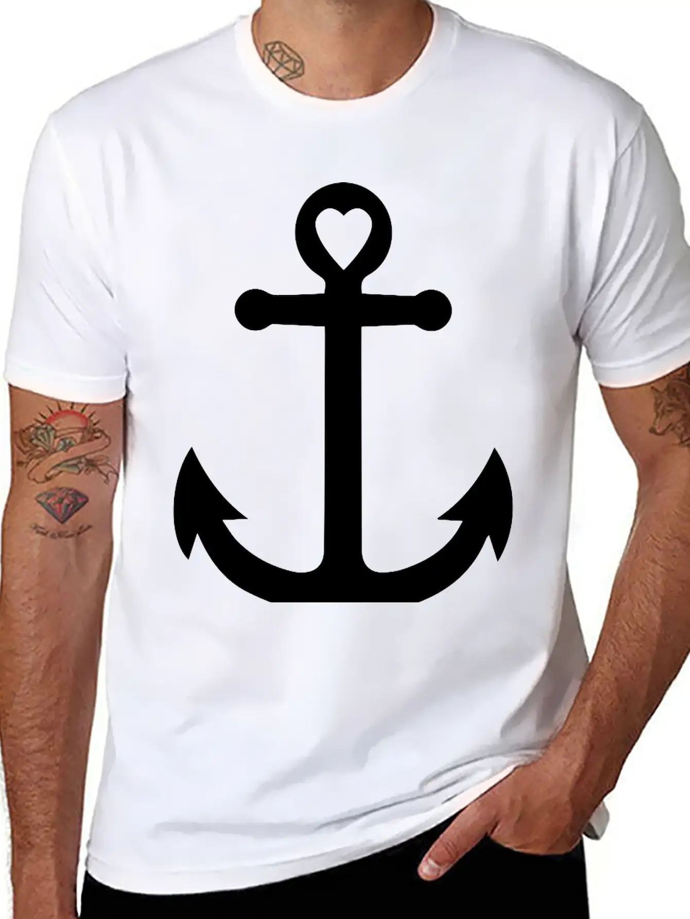 Anchor Heart Basic Graphic T-Shirt – Daily Comfort In Soft Cotton