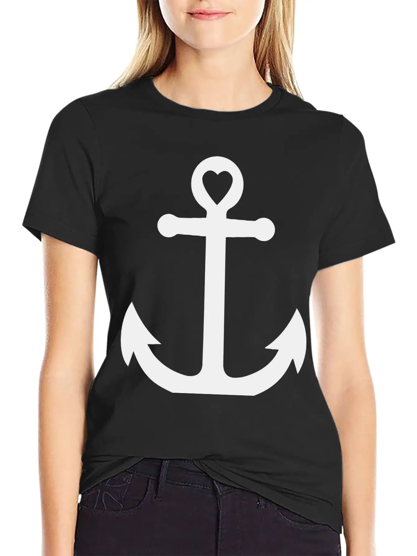 Anchor Heart Basic Graphic T-Shirt – Daily Comfort In Soft Cotton
