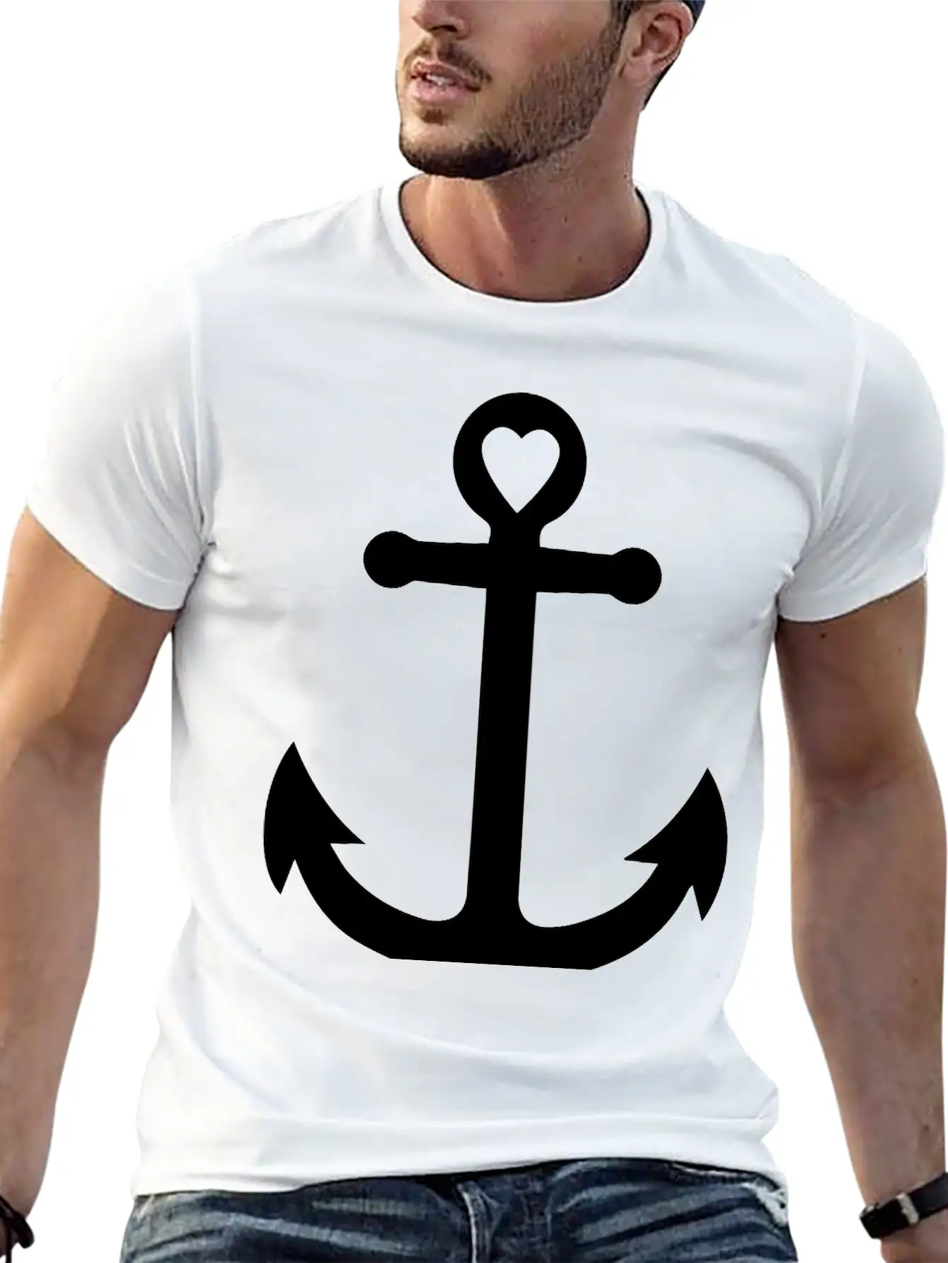 Anchor Heart Basic Graphic T-Shirt – Daily Comfort In Soft Cotton