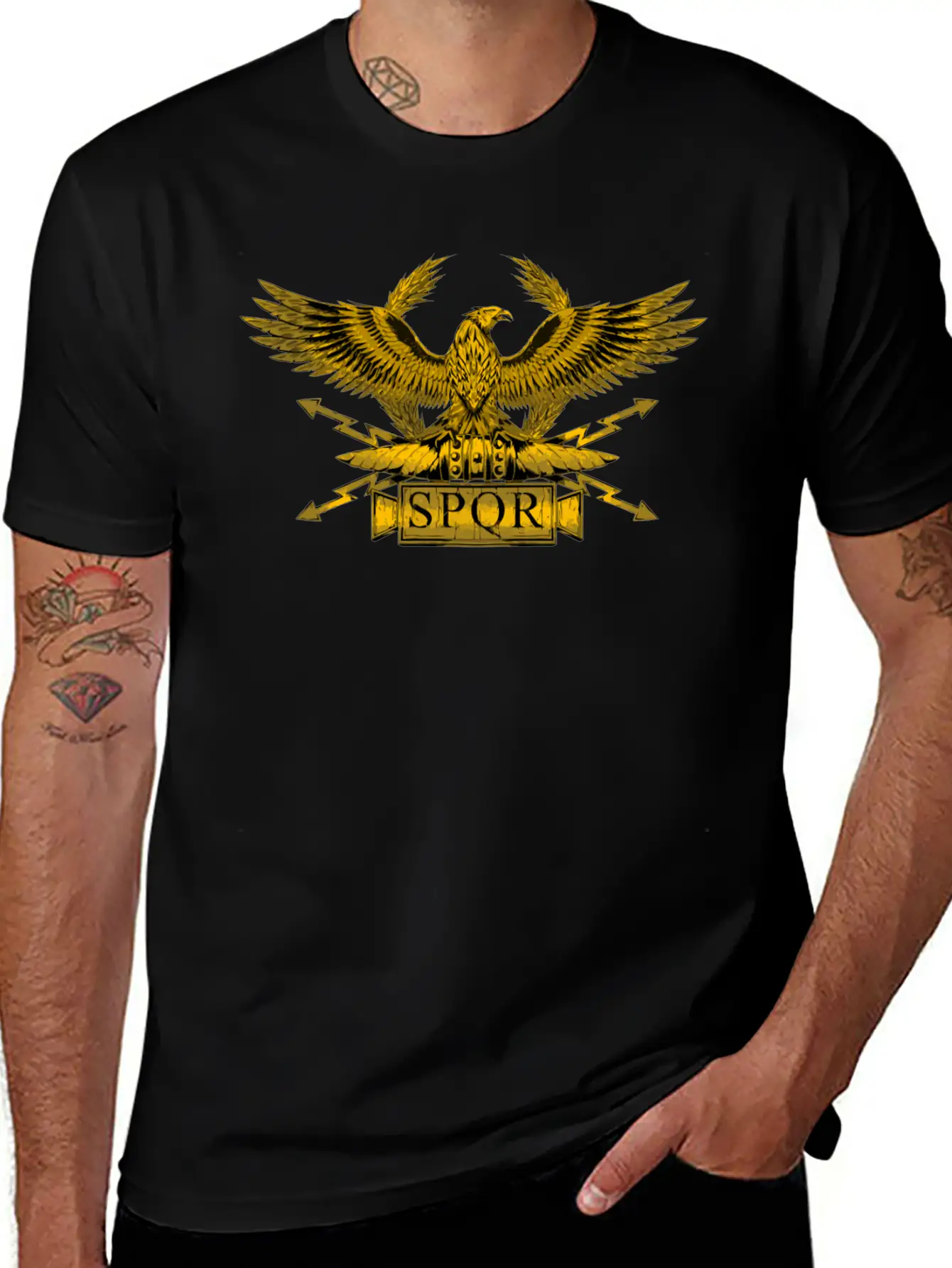 Ancient Classical Roman Eagle Legionary Standard S Stylish Everyday T-Shirt – Unisex Basic Cotton Tee