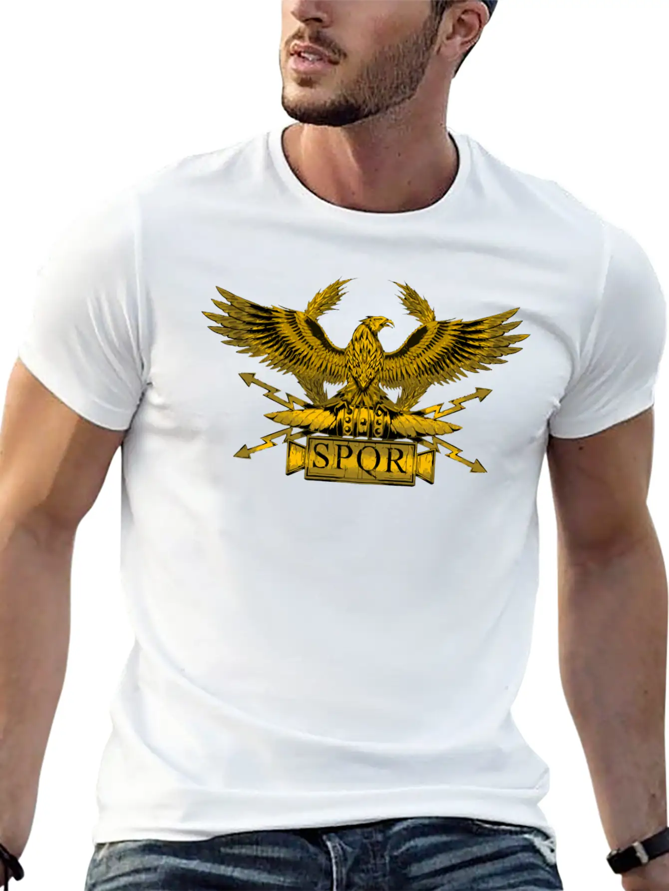 Ancient Classical Roman Eagle Legionary Standard S Stylish Everyday T-Shirt – Unisex Basic Cotton Tee
