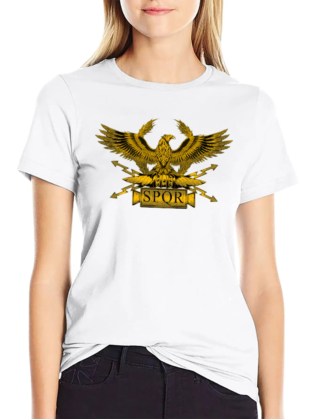 Ancient Classical Roman Eagle Legionary Standard S Stylish Everyday T-Shirt – Unisex Basic Cotton Tee
