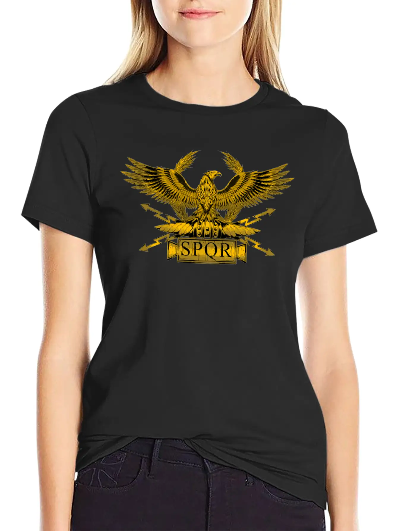 Ancient Classical Roman Eagle Legionary Standard S Stylish Everyday T-Shirt – Unisex Basic Cotton Tee