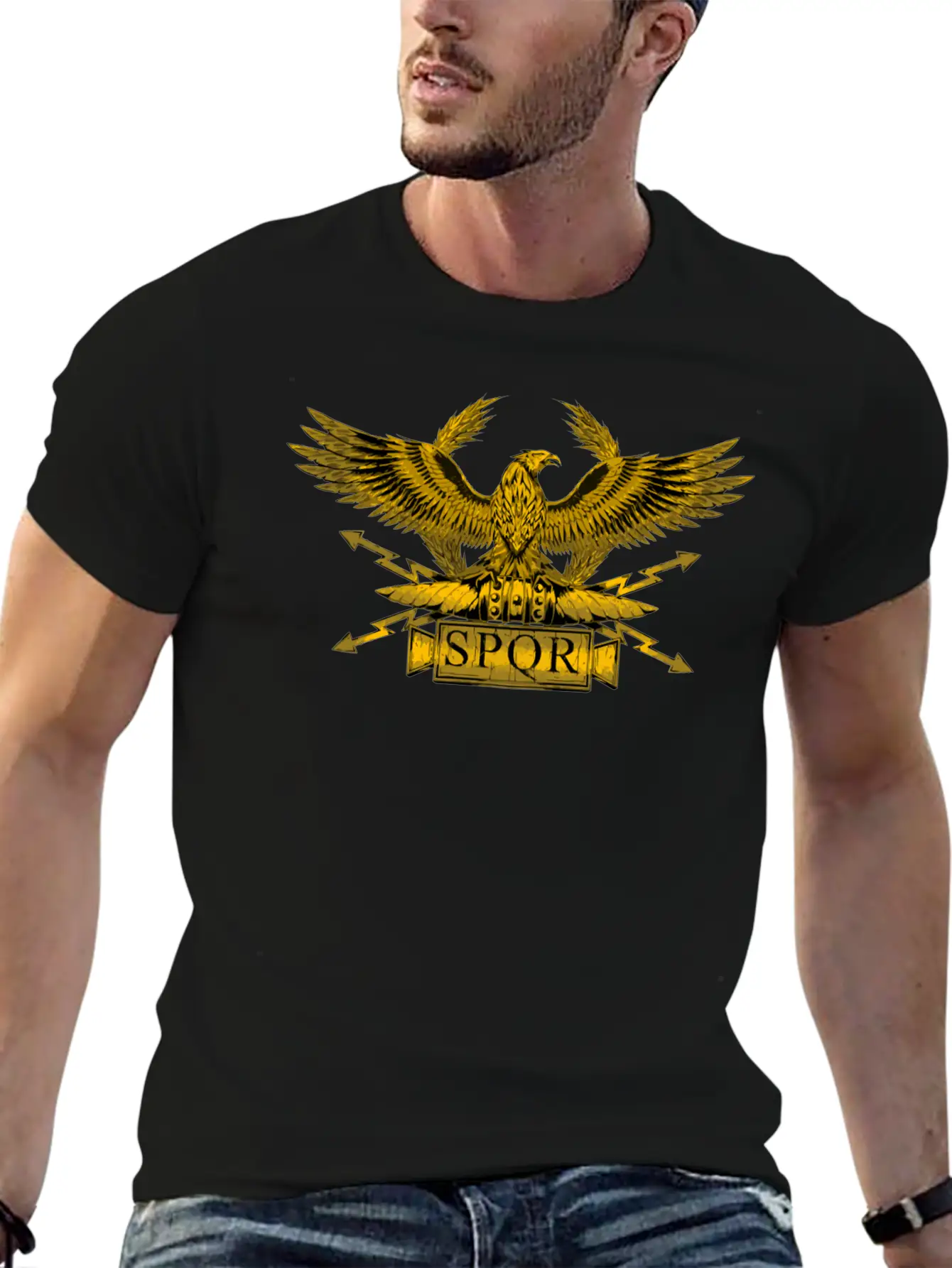 Ancient Classical Roman Eagle Legionary Standard S Stylish Everyday T-Shirt – Unisex Basic Cotton Tee