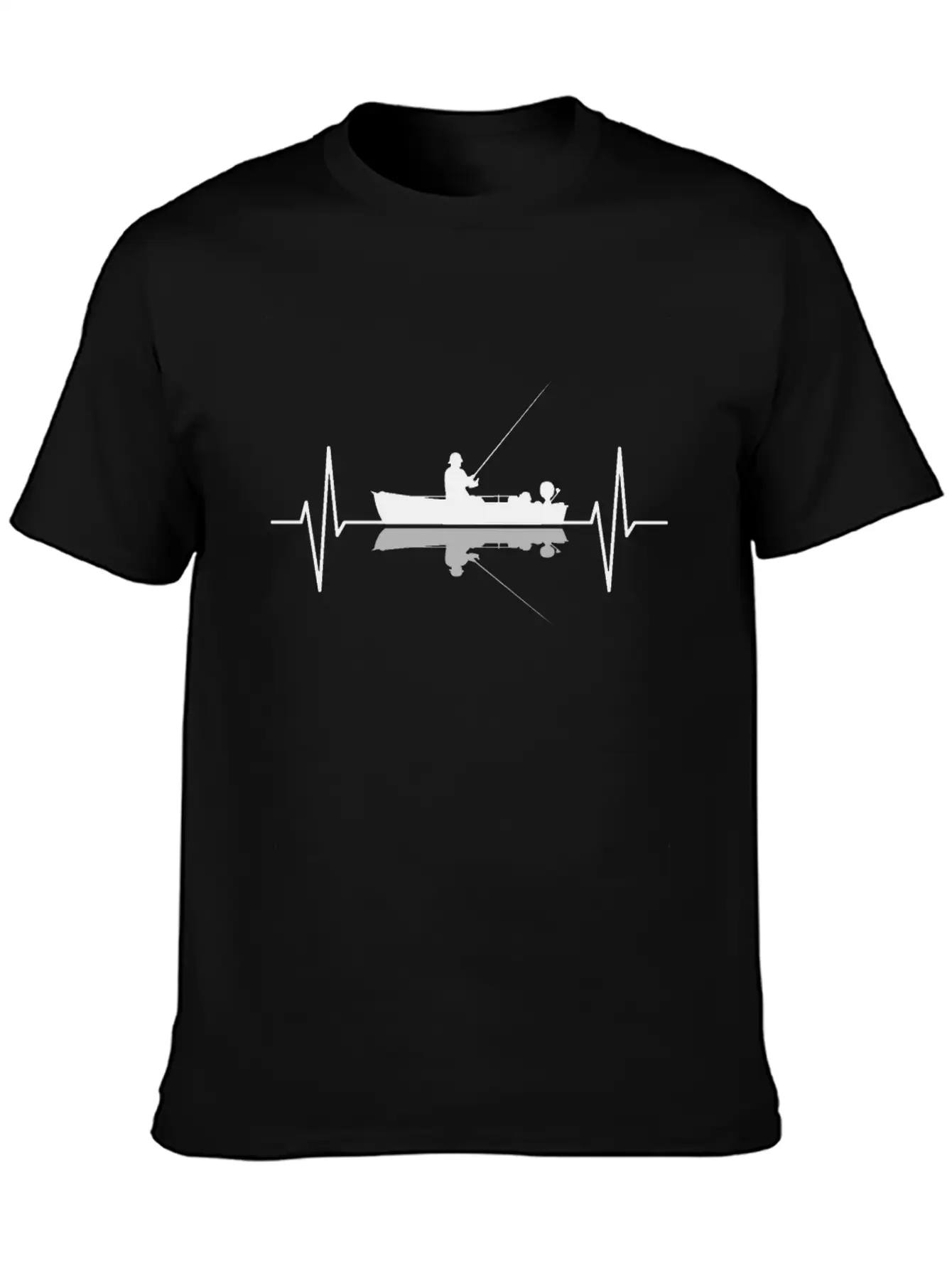 Angler Fisherman Fishing Boat Heartbeat Gift Basic Graphic T-Shirt – Daily Comfort In Soft Cotton