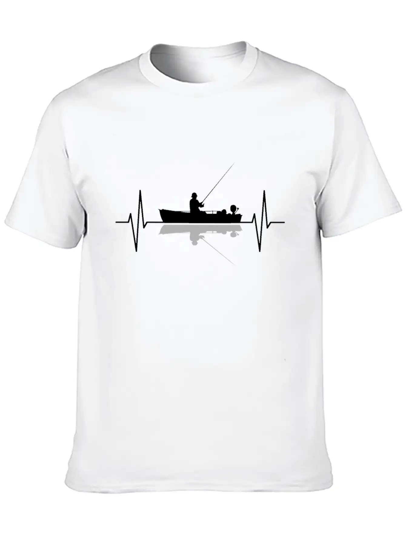 Angler Fisherman Fishing Boat Heartbeat Gift Basic Graphic T-Shirt – Daily Comfort In Soft Cotton