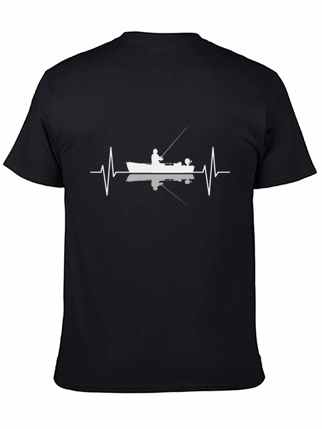 Angler Fisherman Fishing Boat Heartbeat Gift Basic Graphic T-Shirt – Daily Comfort In Soft Cotton