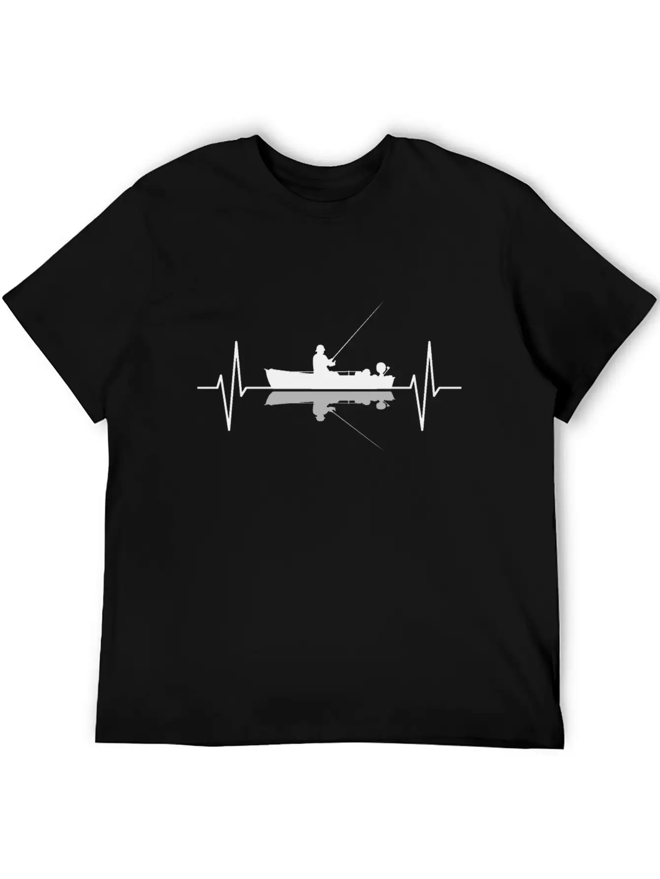Angler Fisherman Fishing Boat Heartbeat Gift Basic Graphic T-Shirt – Daily Comfort In Soft Cotton