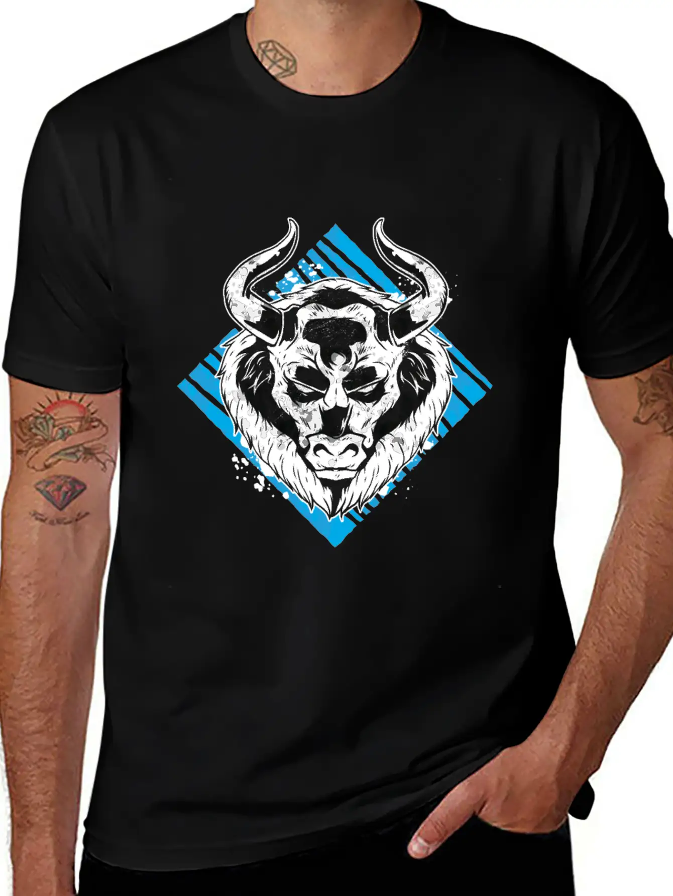 Angry Bull Design Unisex Casual T-Shirt – Clean Design For Daily Comfort