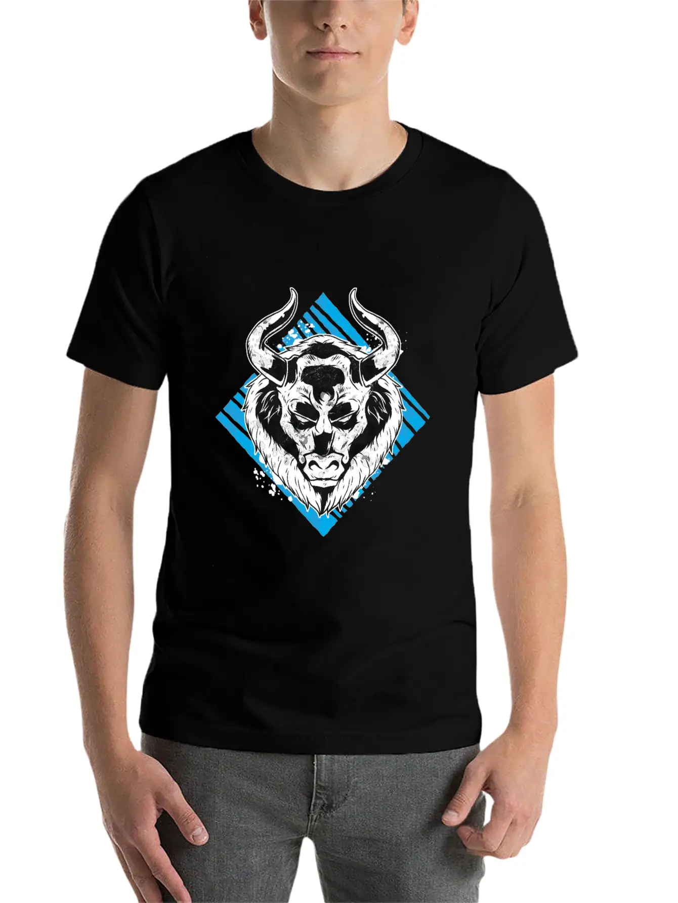 Angry Bull Design Unisex Casual T-Shirt – Clean Design For Daily Comfort