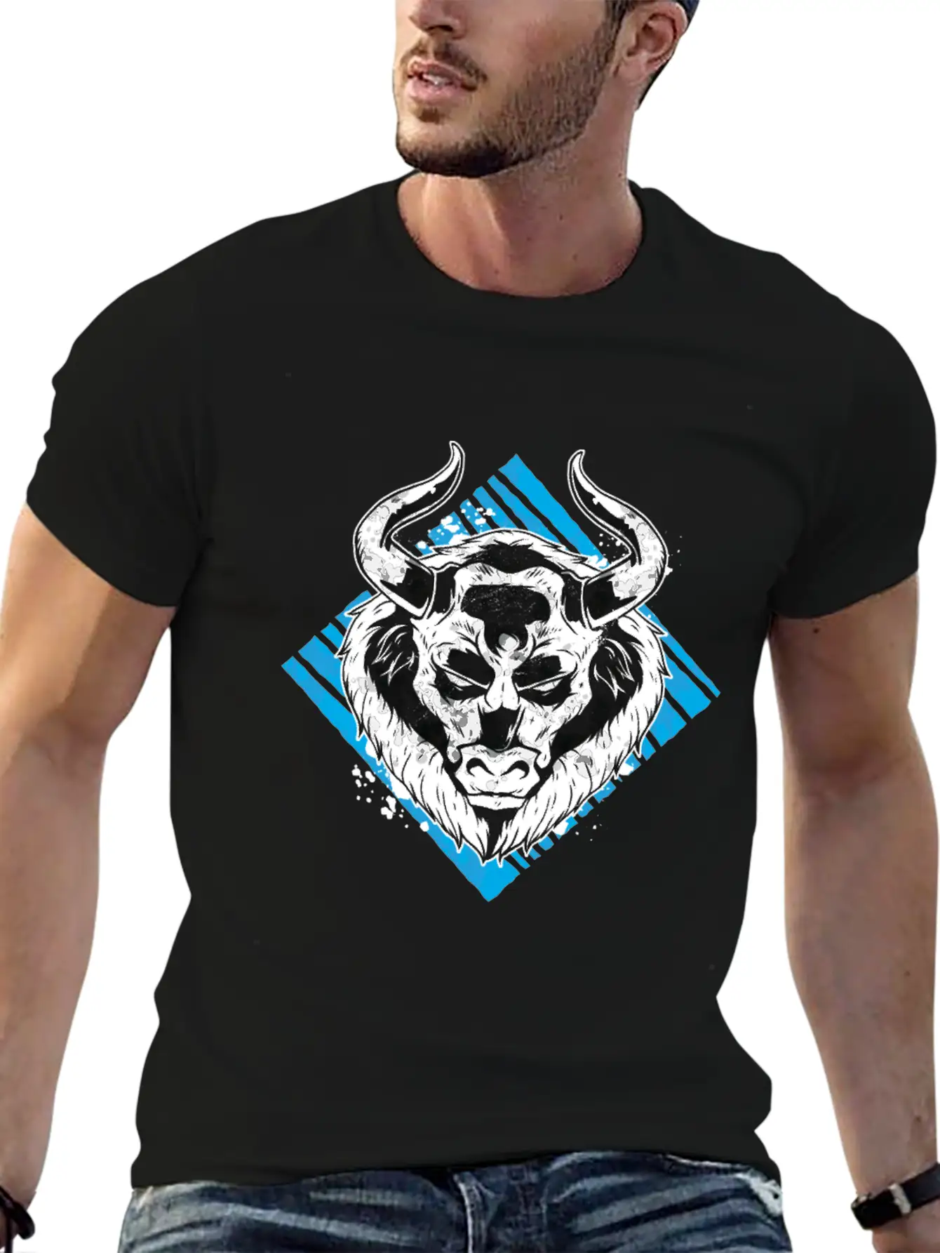 Angry Bull Design Unisex Casual T-Shirt – Clean Design For Daily Comfort