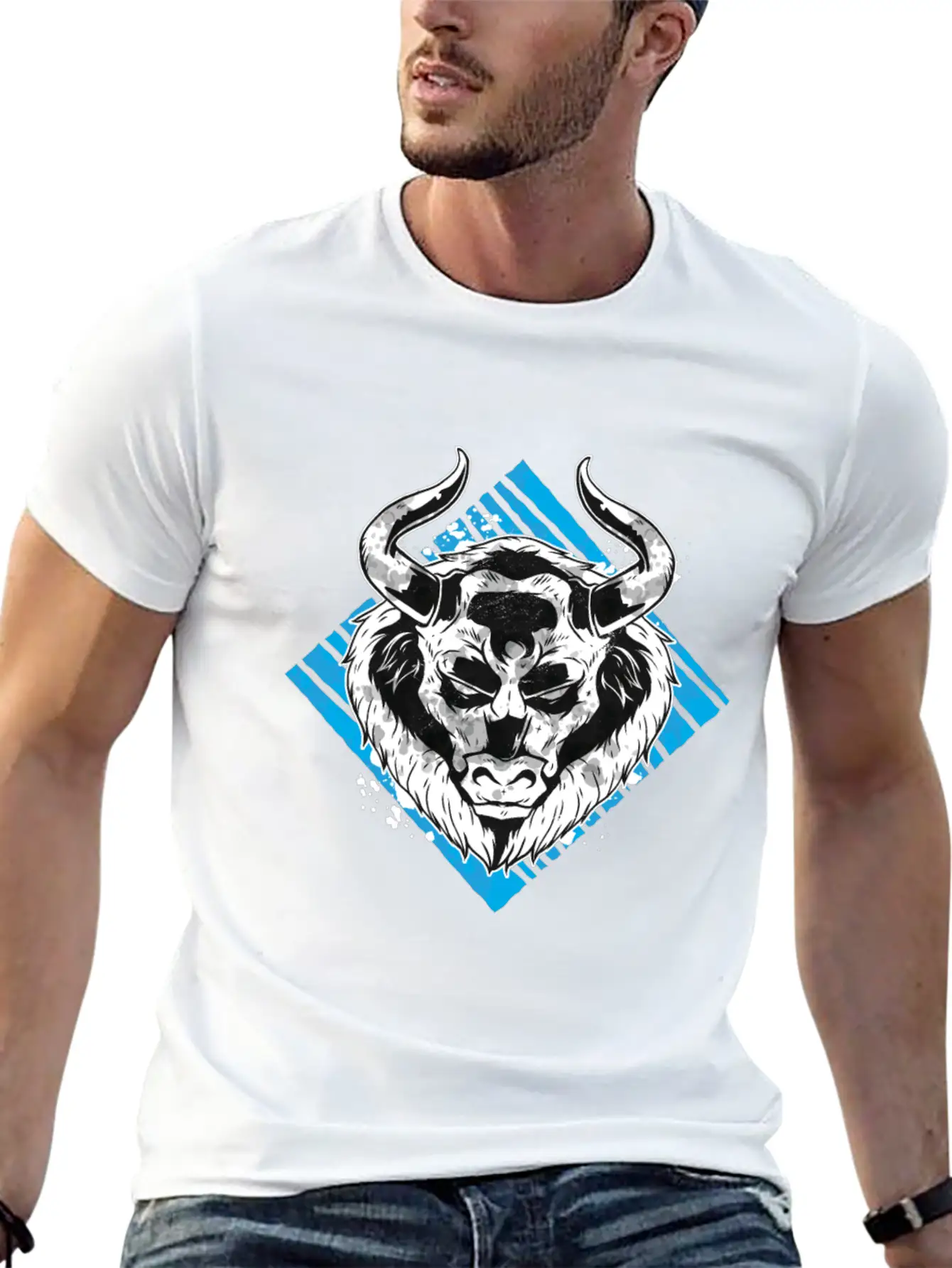 Angry Bull Design Unisex Casual T-Shirt – Clean Design For Daily Comfort