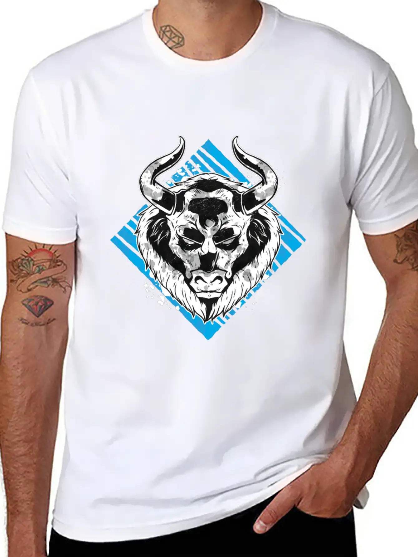 Angry Bull Design Unisex Casual T-Shirt – Clean Design For Daily Comfort