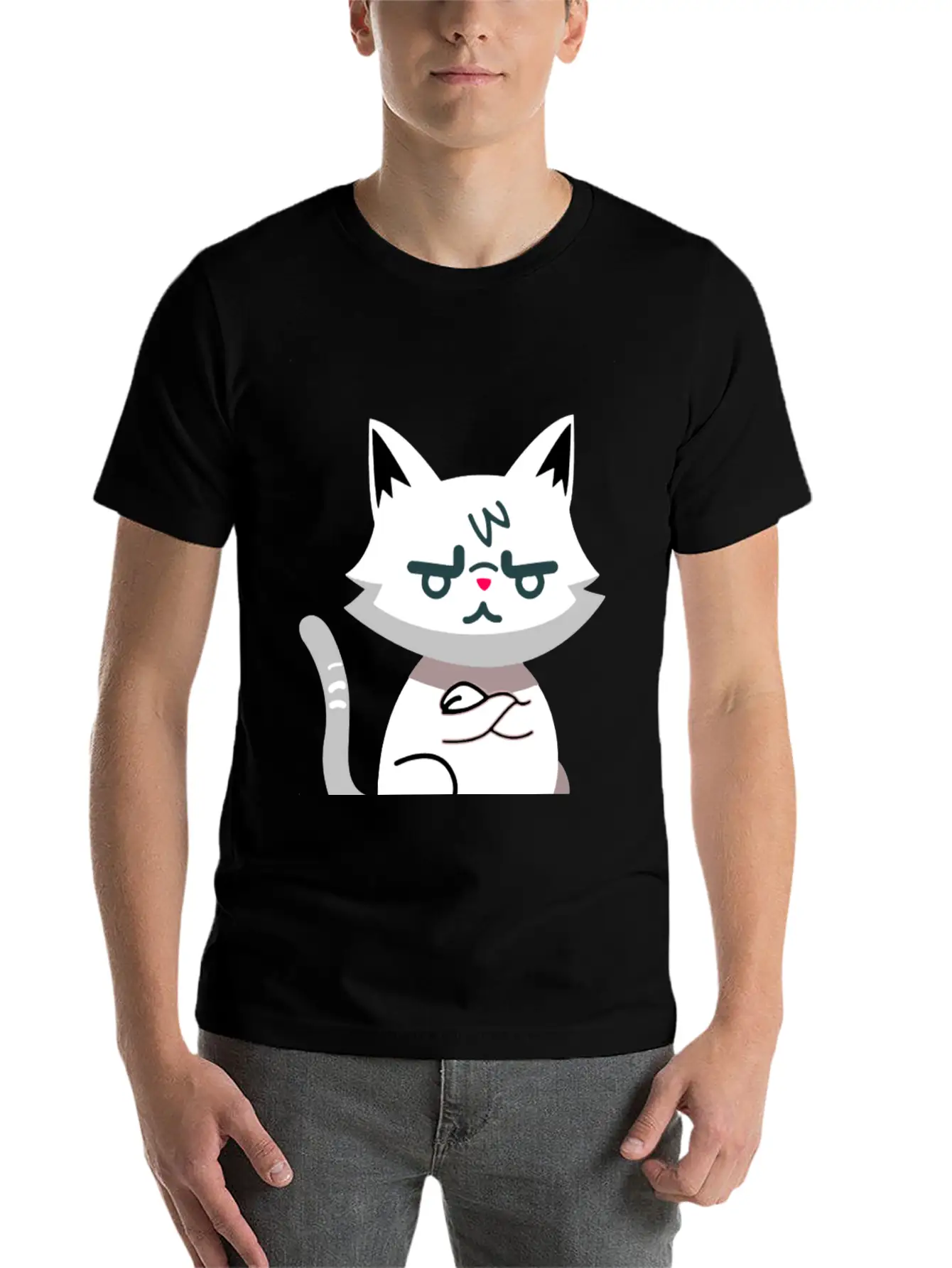 Angry Cat Timeless Short Sleeve Tee – Comfy And Minimalist Design