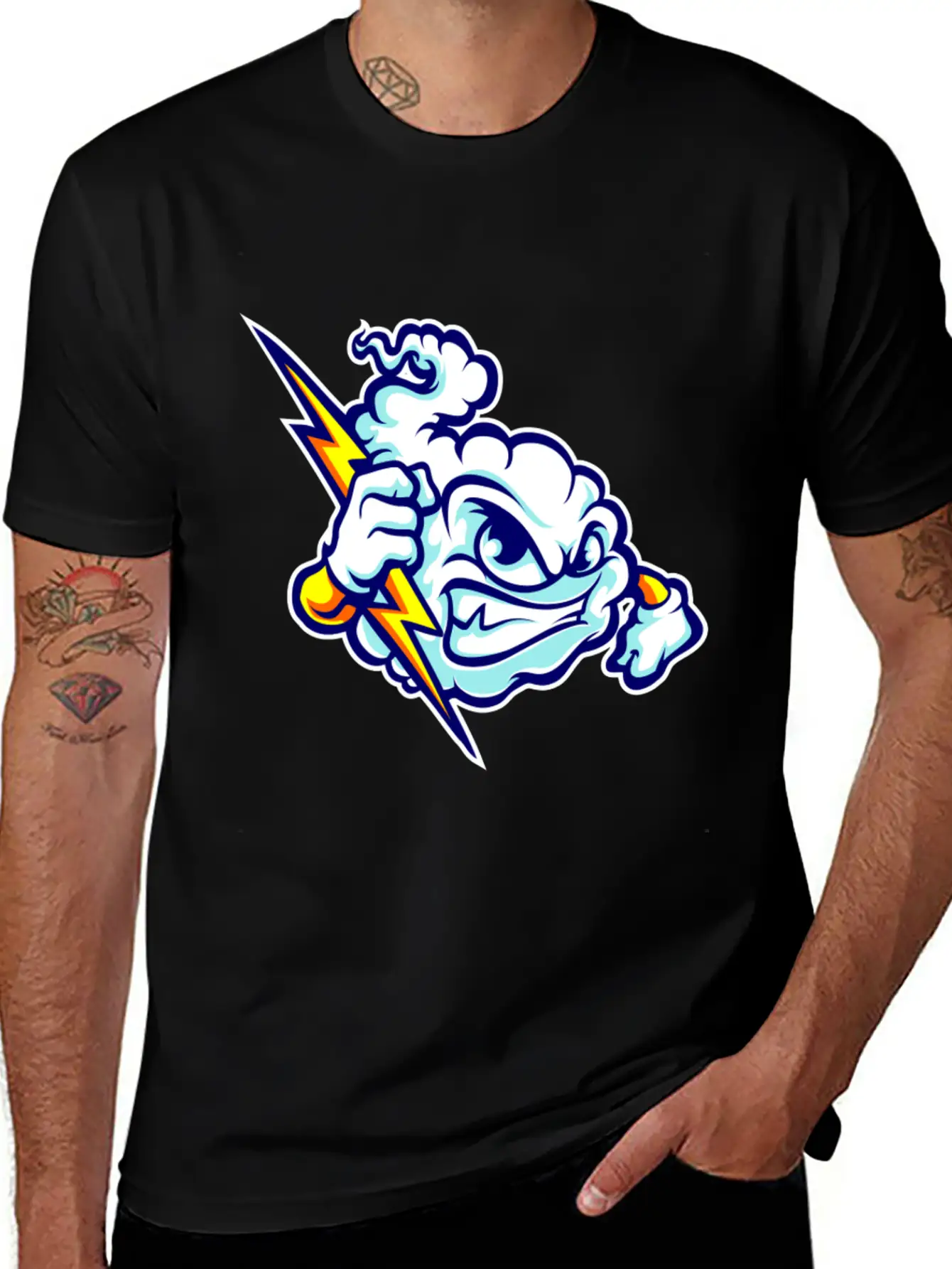 Angry Clouds Basic Graphic T-Shirt – Daily Comfort In Soft Cotton