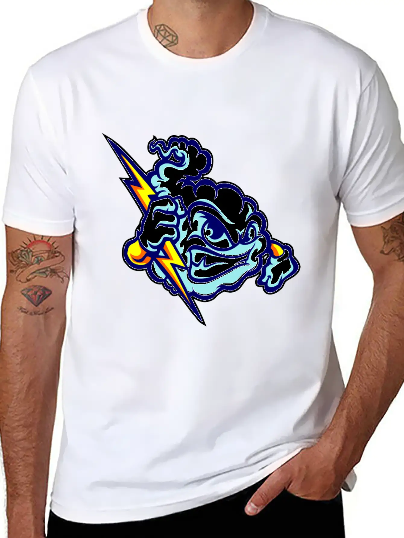 Angry Clouds Basic Graphic T-Shirt – Daily Comfort In Soft Cotton