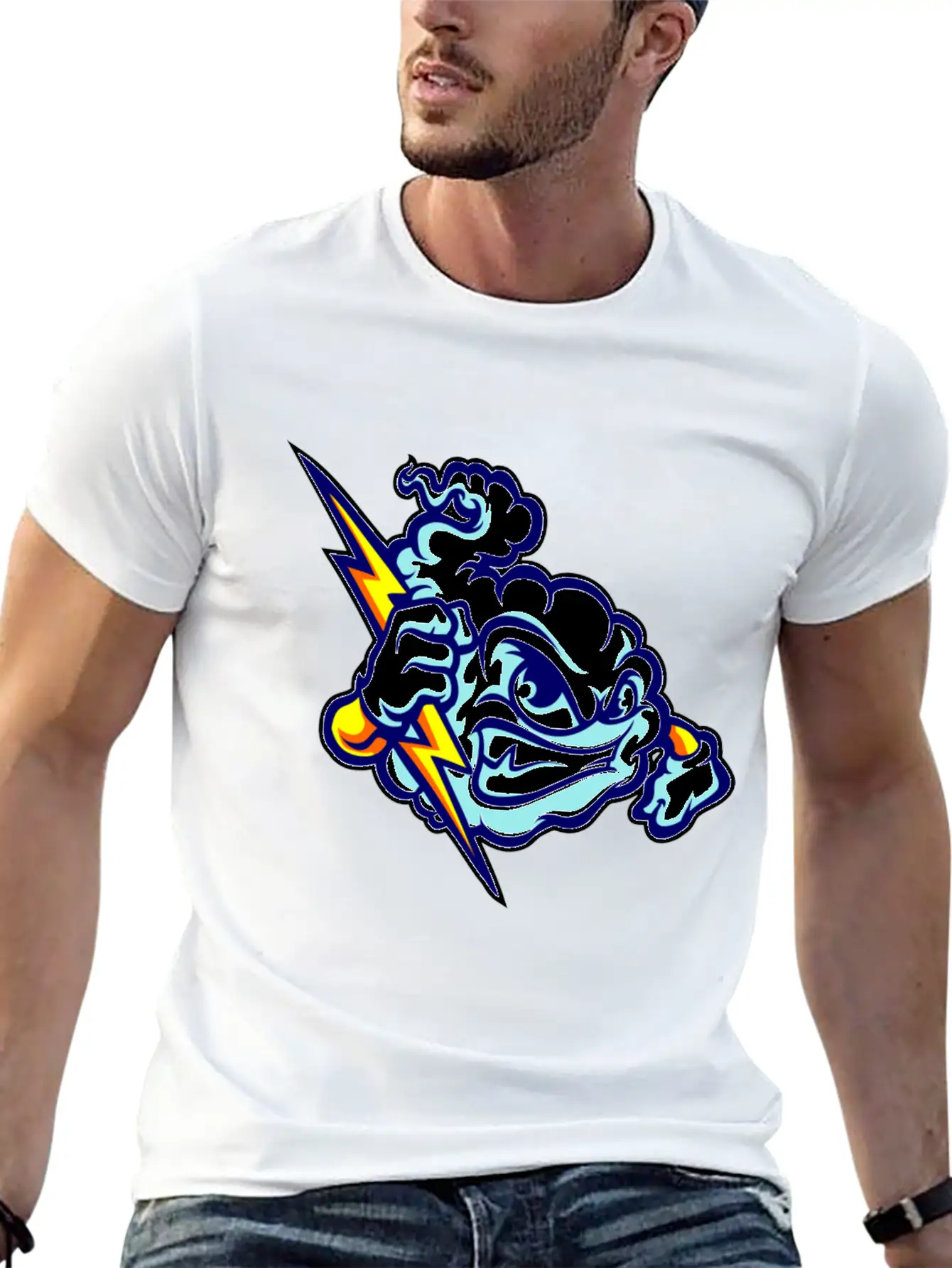 Angry Clouds Basic Graphic T-Shirt – Daily Comfort In Soft Cotton