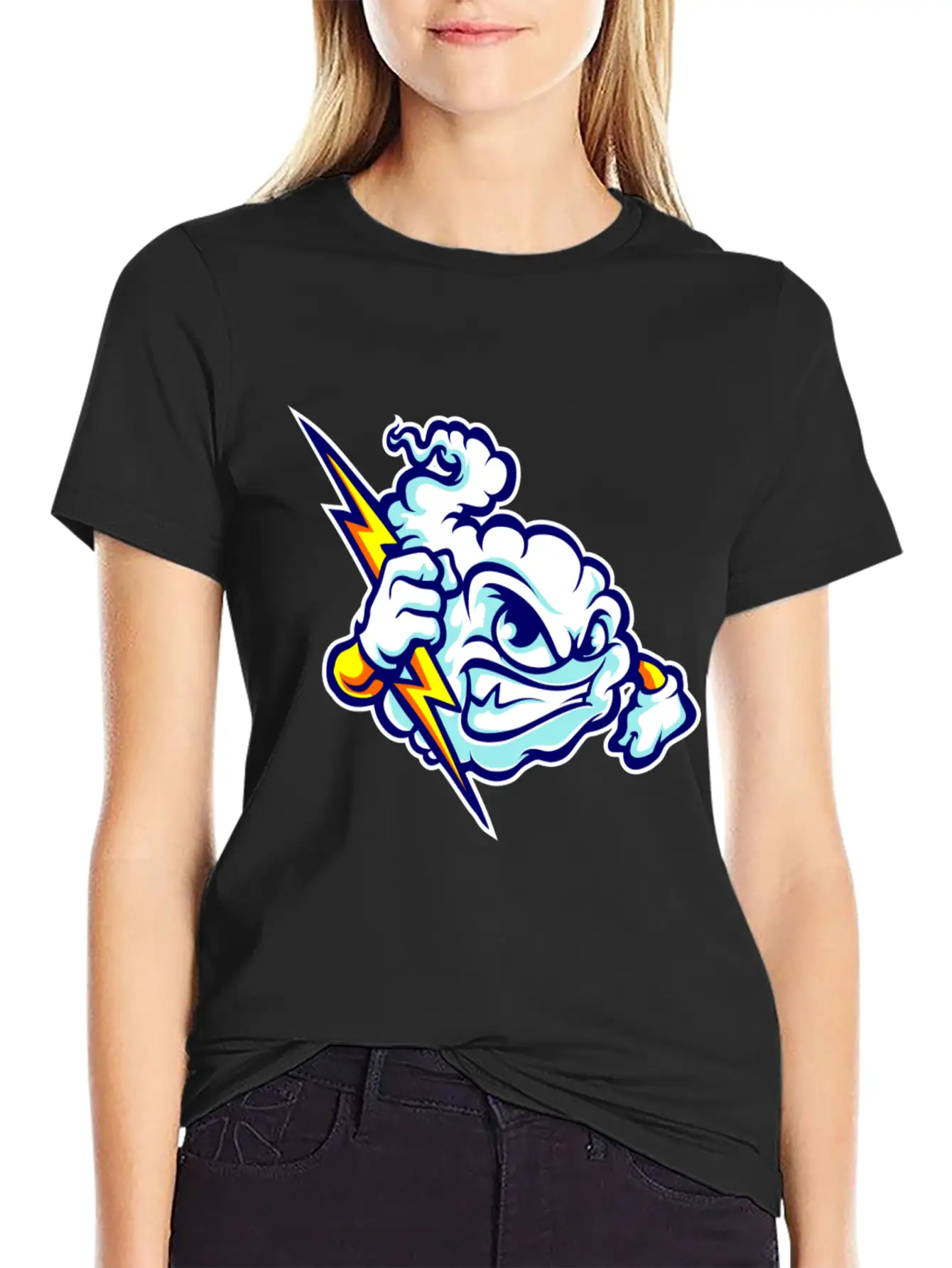 Angry Clouds Basic Graphic T-Shirt – Daily Comfort In Soft Cotton