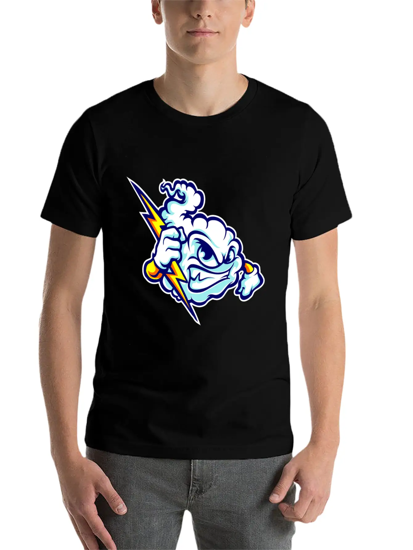 Angry Clouds Basic Graphic T-Shirt – Daily Comfort In Soft Cotton