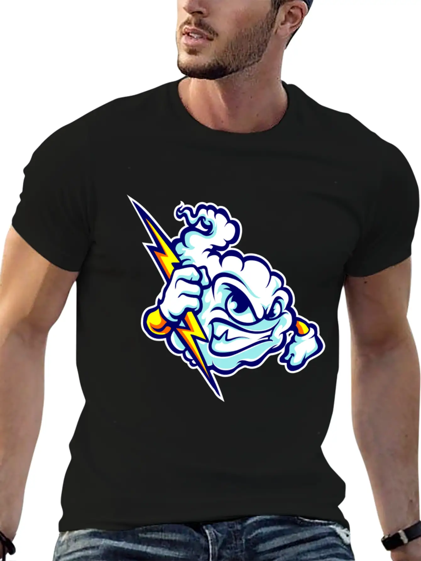 Angry Clouds Basic Graphic T-Shirt – Daily Comfort In Soft Cotton
