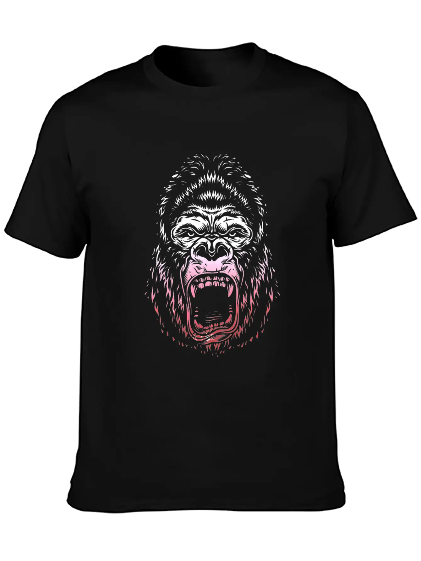 Angry GORILLA "king" Design 7 Unisex Short Sleeve Soft Cotton T-Shirt – Casual Everyday Wear